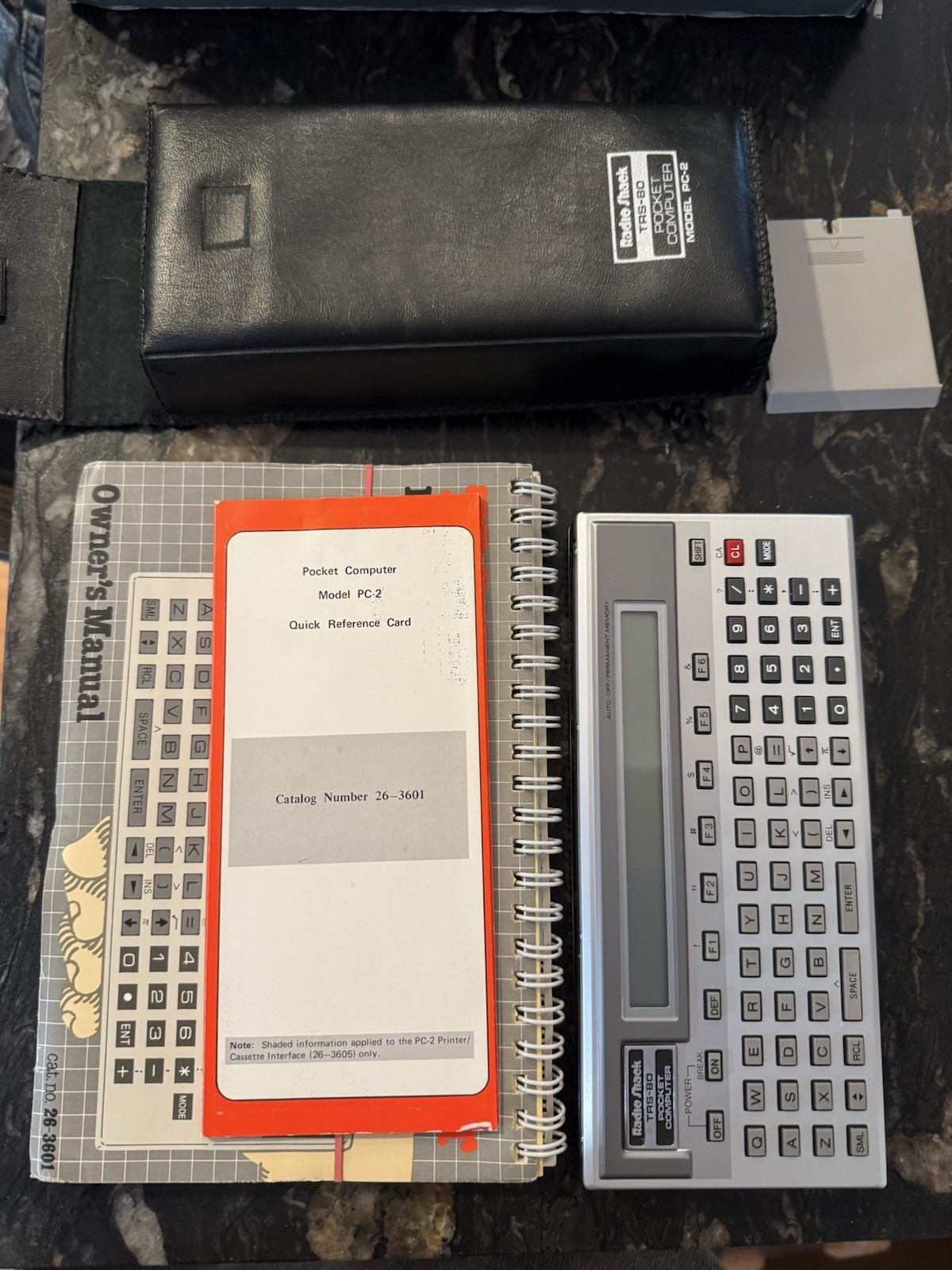 Radio Shack TRS-80 PC-2 Pocket Computer Vintage w/ Manuals, Quick Card, Case
