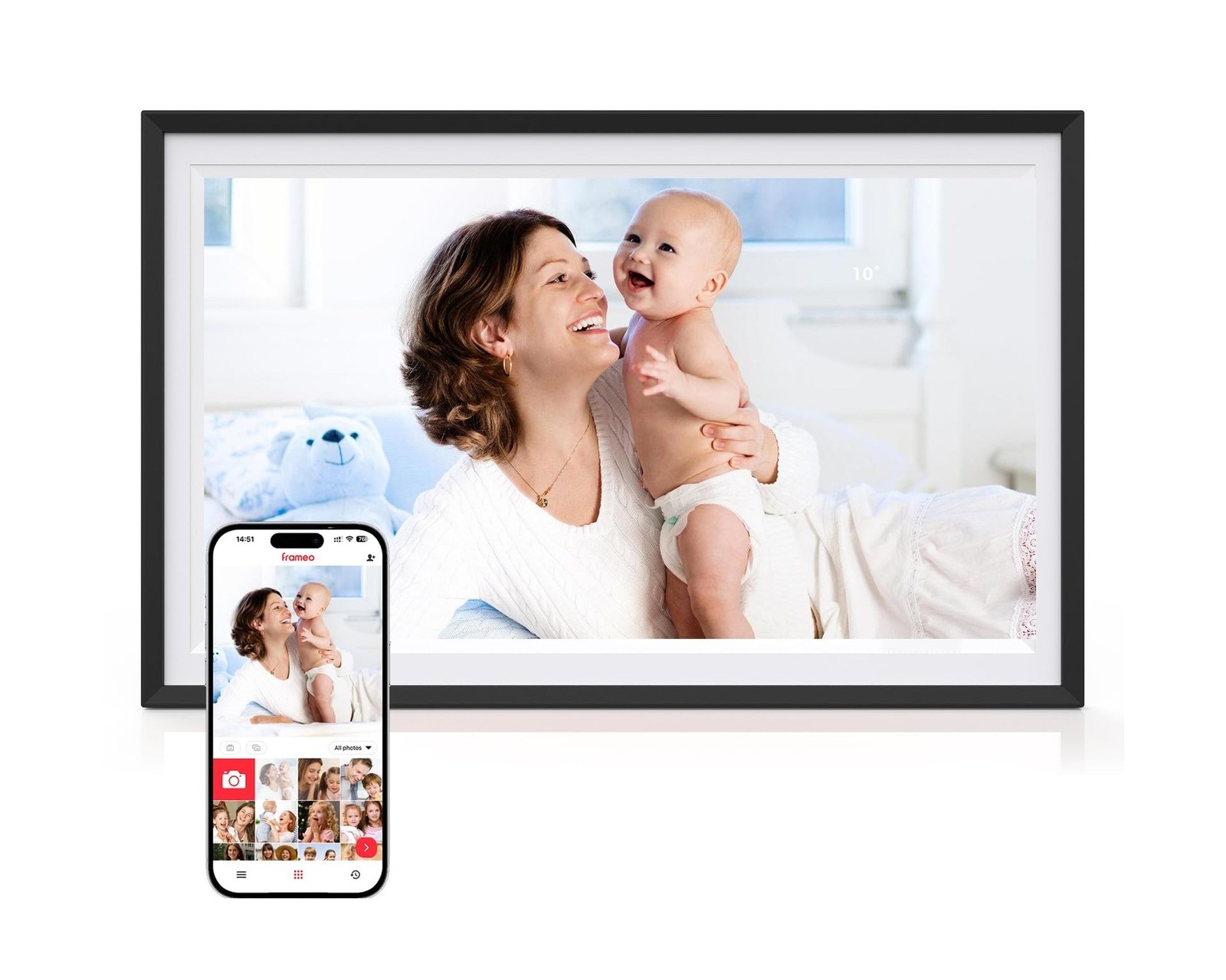 Digital Picture Frame,15.6 Inch Large Frameo Digital Photo Frame WiFi, 32GB,1...