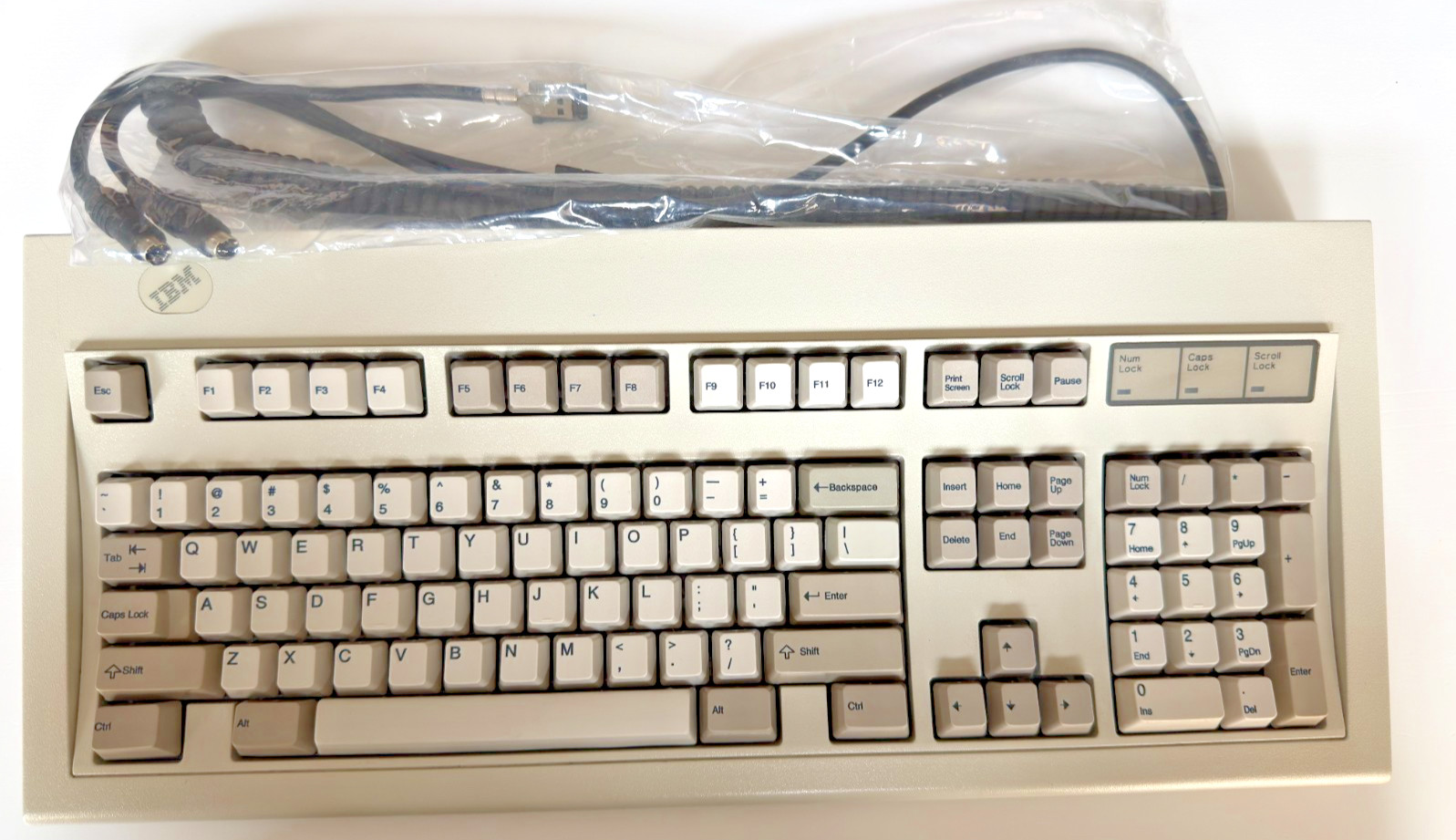 Genuine IBM Model M Spring Keyboard 1391401 w/NEW Keycaps & New Black SDL Cable