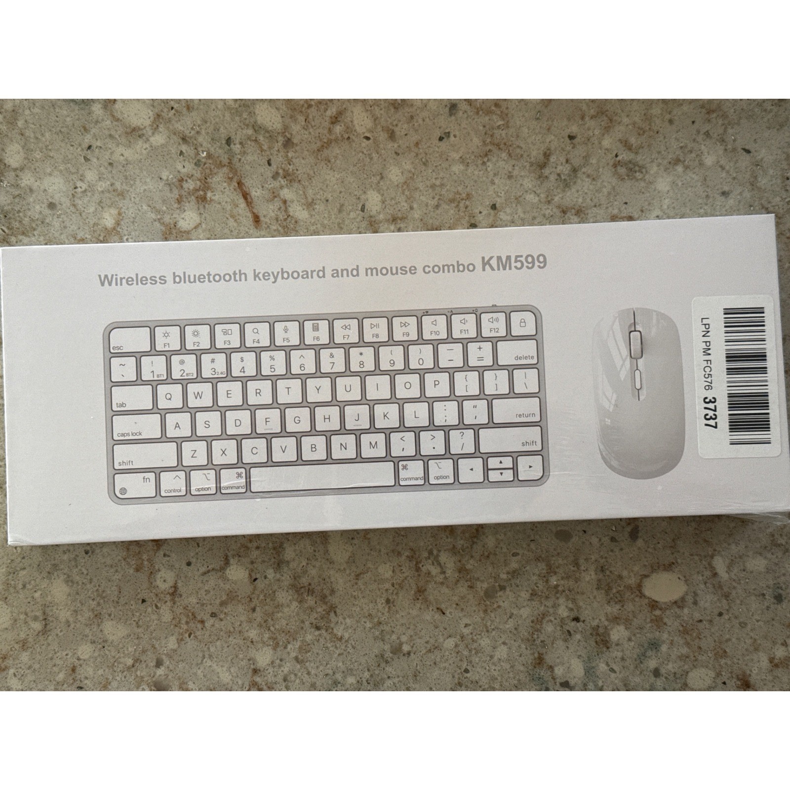 Wireless Bluetooth Keyboard and Mouse Combo KM599 White Ultra Slim Set