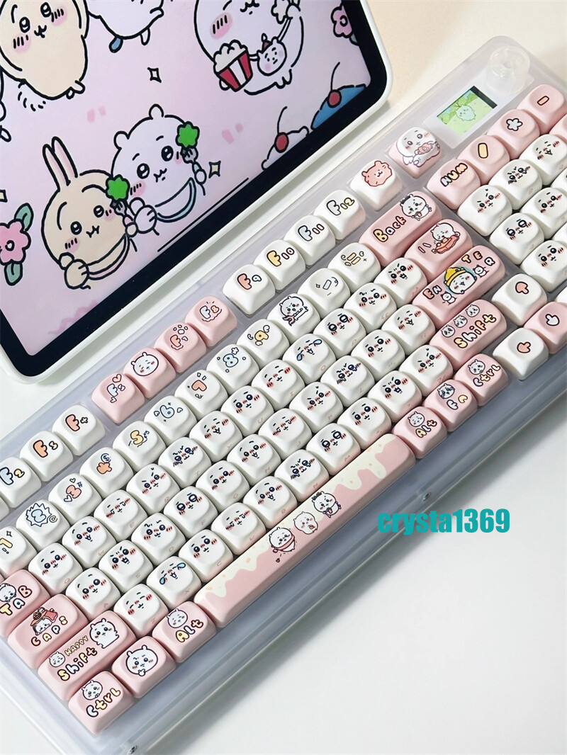 Cartoon Chiikawa Keycaps 131 Keys PBT Keycaps for Mechanical Keyboard Full Set 