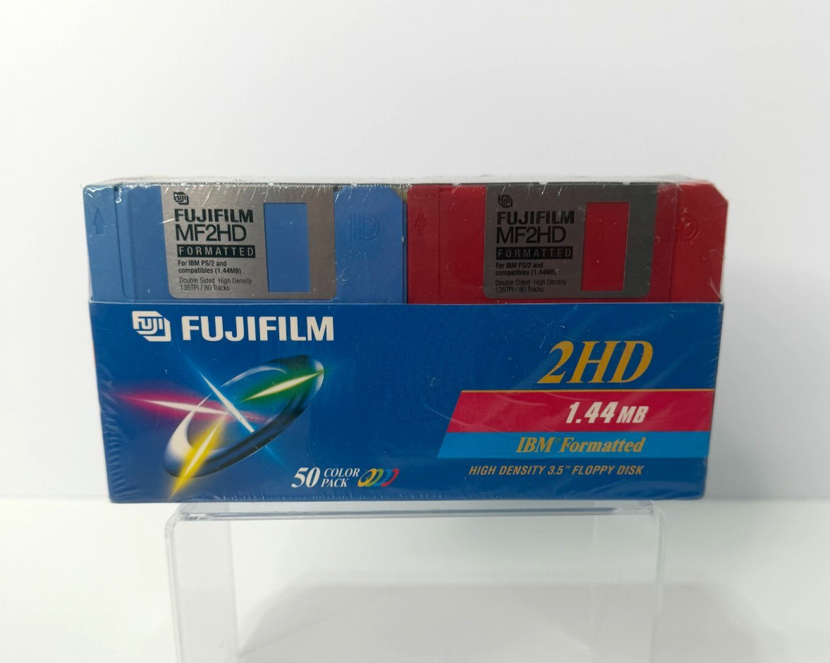 Fujifilm MF2HD 50 Pack Color Floppy Disks 3.5" 1.44MB IBM Formatted NEW SEALED