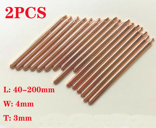 2PCS Copper Heatsink Heatpipe For Notebook DIY L:40-200mm * W:4mm * T:3mm