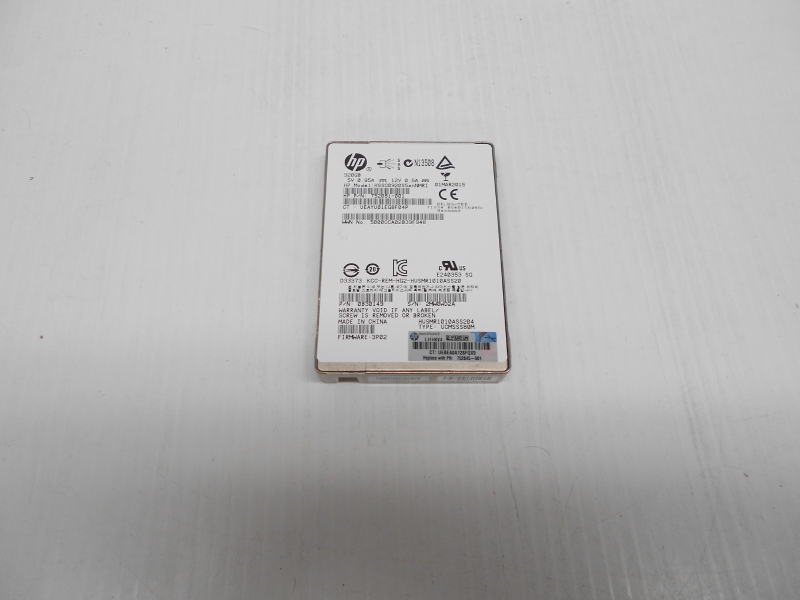 HGST 920GB SSD SAS 12Gbps Hard Drive 2.5" HUSMR1010ASS204 MLC Dell HP 800gb