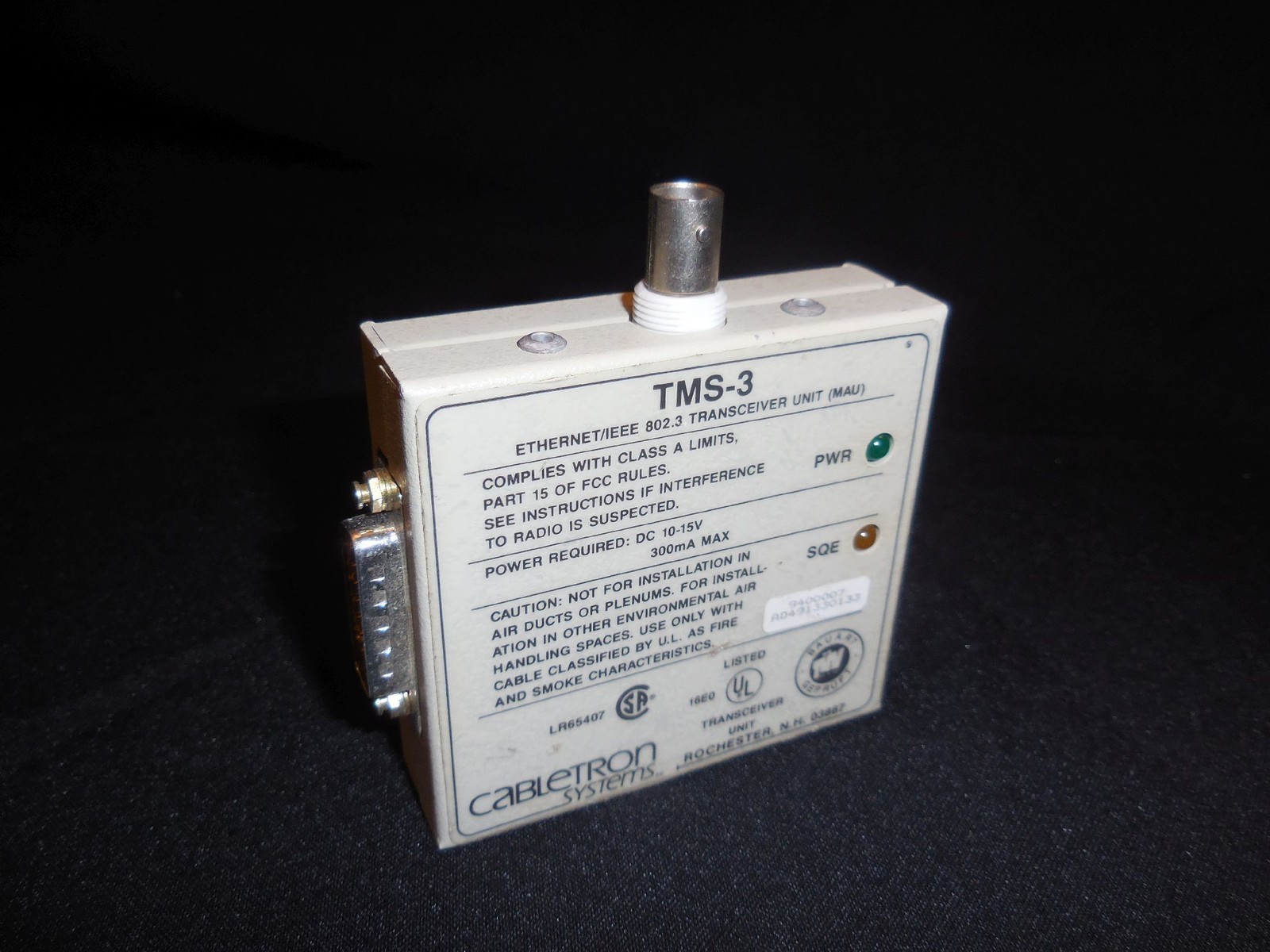 Cabletron Transceiver TMS-3 Ethernet/IEEE 802.3 Unit (MAU) Used Old Stock