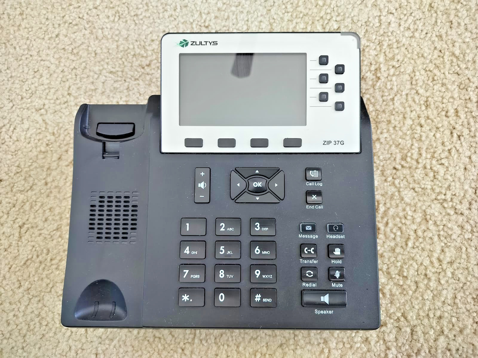 ZULTYS ZIP 37G ADVANCED COLOR GIGABIT IP BUSINESS PHONE T4-C12 *TESTED*