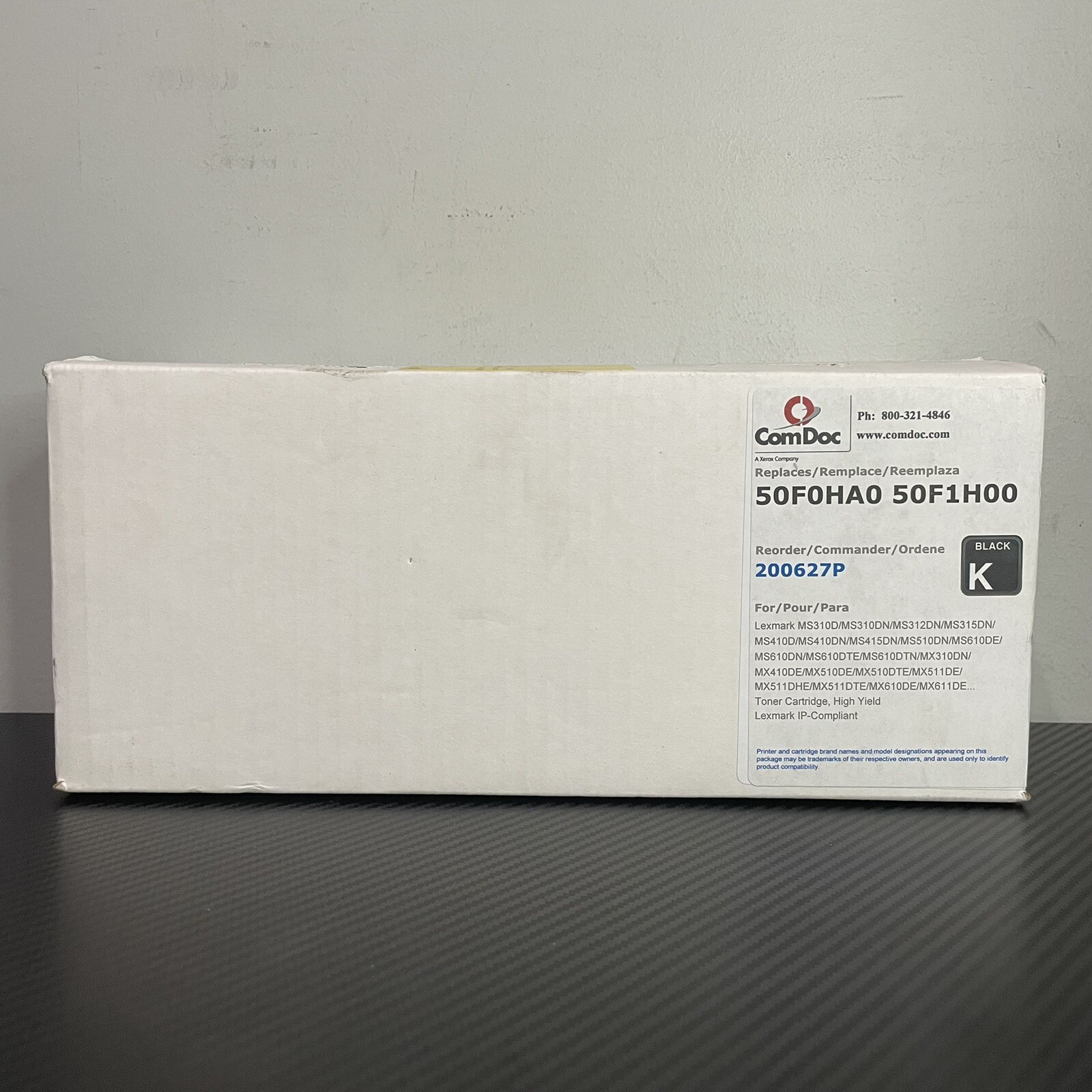 Lexmark 501H Compatible Black High Yield Toner Cartridge 50F1H00 for MS310D