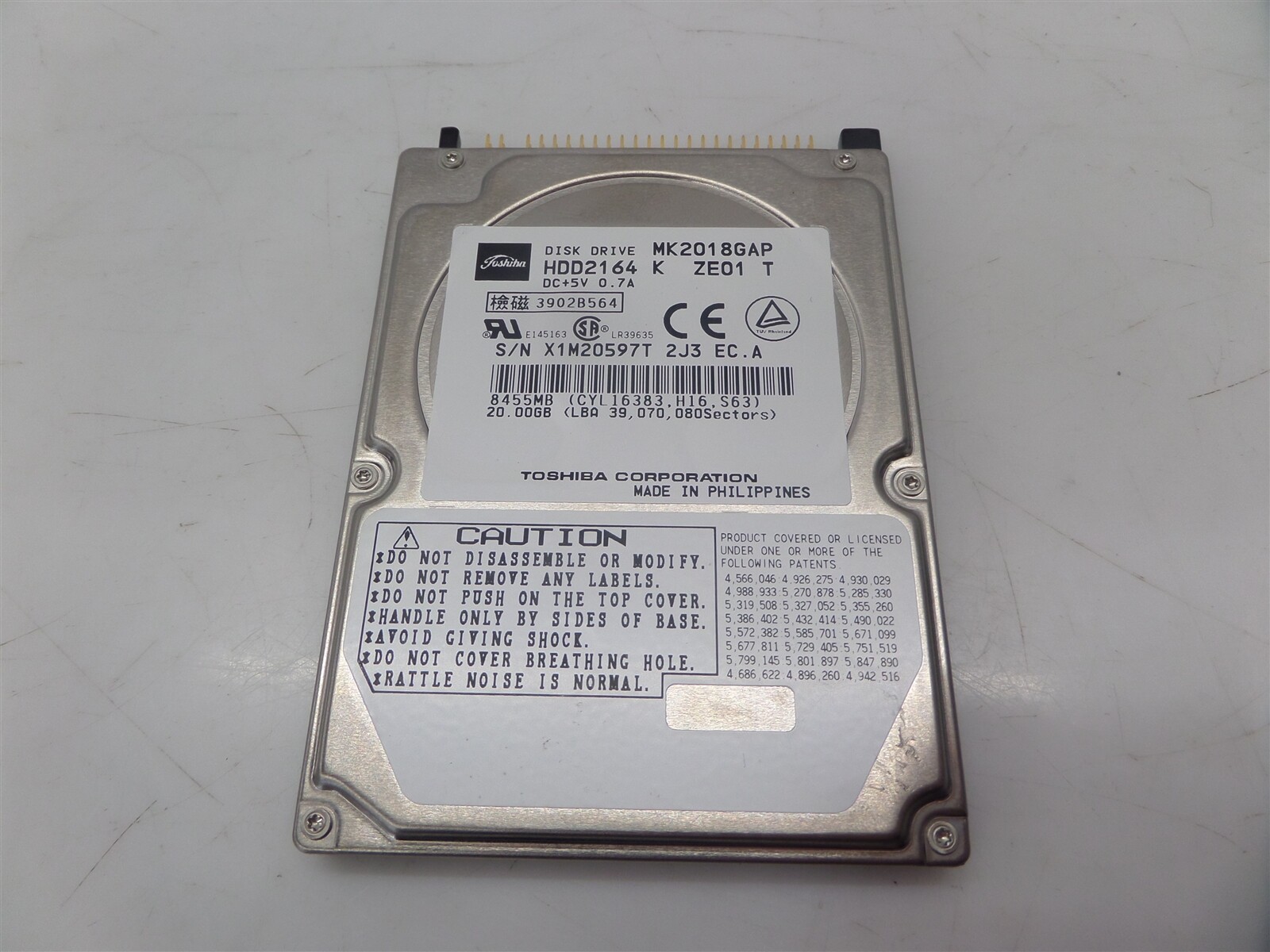 Toshiba MK2018GAP 20GB 2.5" IDE HDD