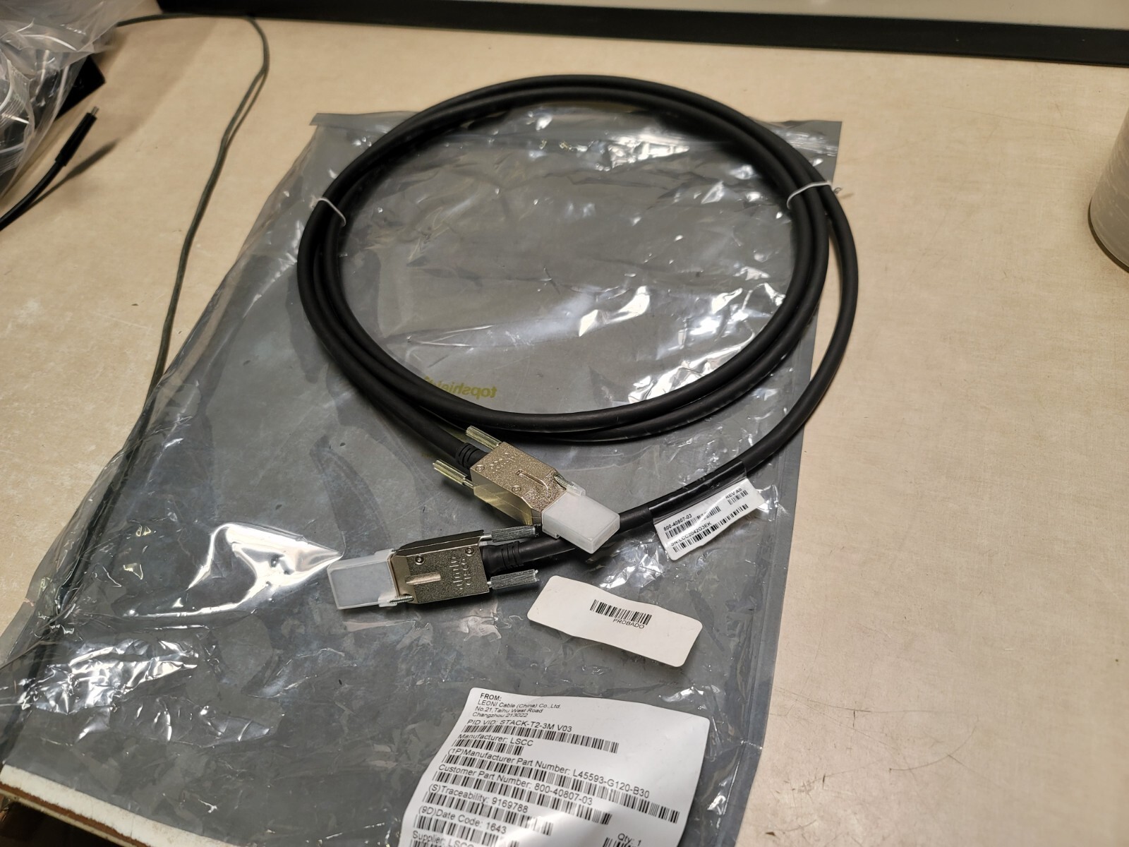 For Cisco 3M Stacking Cable (PID VID: STACK-T2-3M V03 & 800-40807-03) T9471