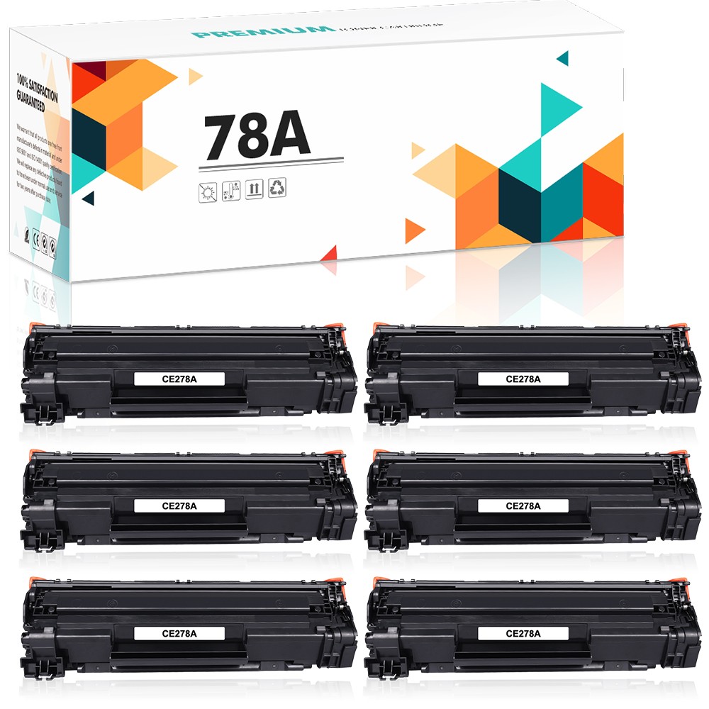 6 Pack CE278A Toner Compatible With HP LaserJet Pro M1536DNF P1606DN P1600 P1566