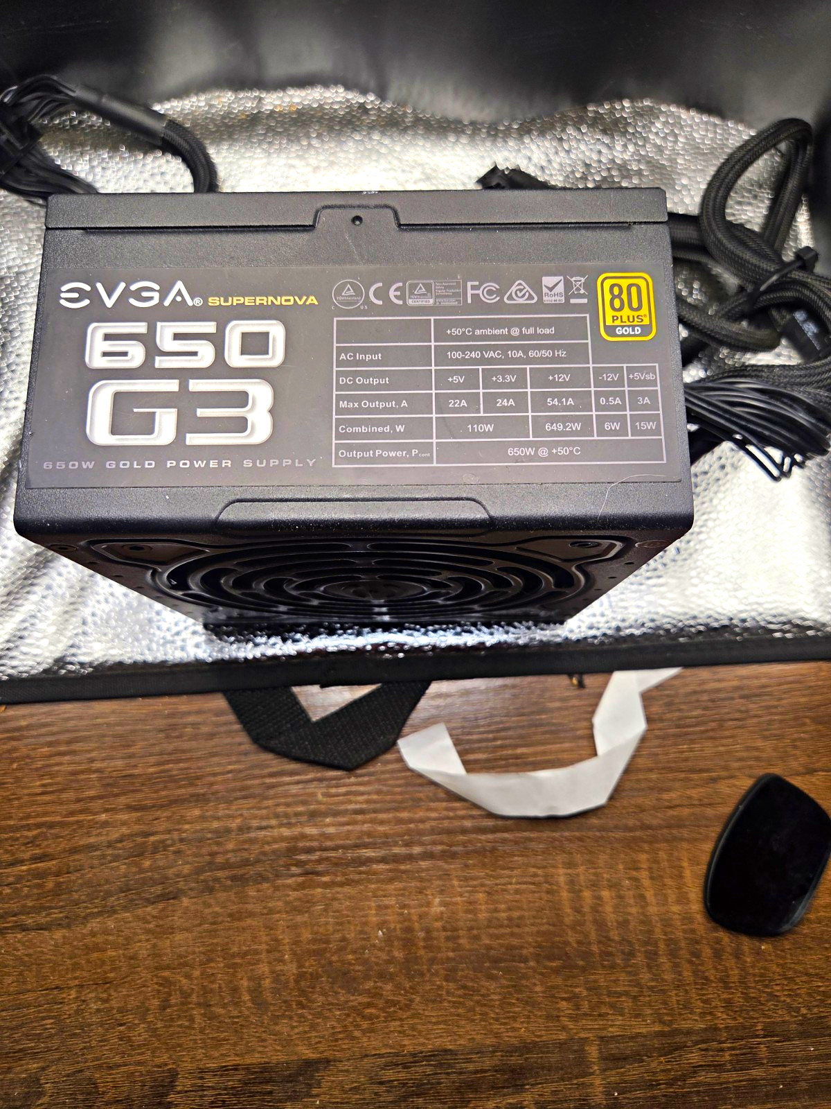EVGA SuperNOVA 650 G3 650W 80 PLUS Gold ATX PSU 24-Pin 4-Pin 12V