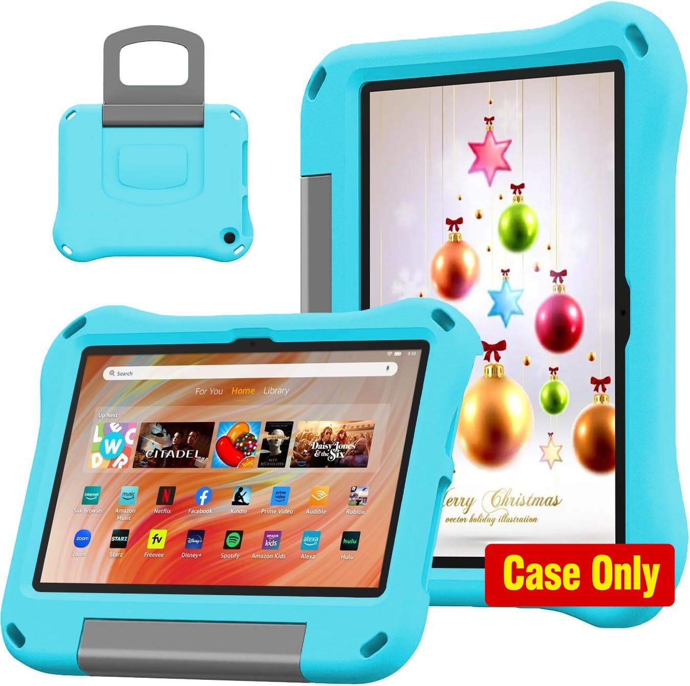Case for 10in Tablet, Lightweight Shockproof Kid-Proof Cover with Handle Stand