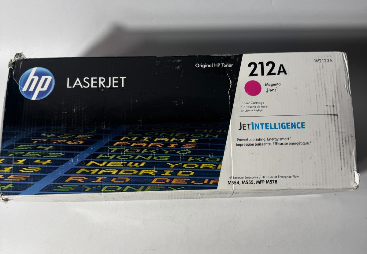 Genuine HP 212A Magenta Toner Cartridge W2123A M554 M555 MFP M578 Open Box