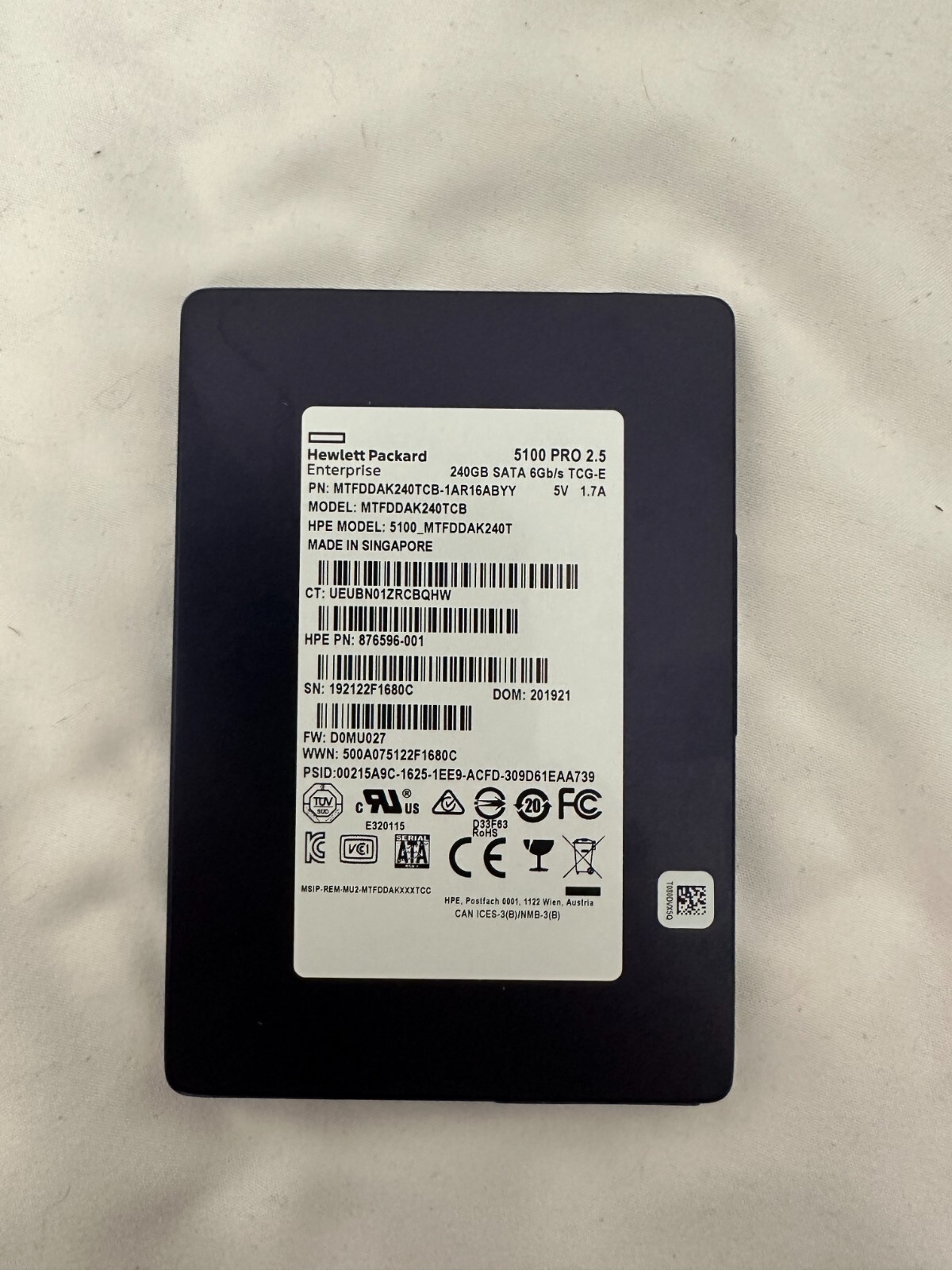 HP 5100 Pro 240GB 2.5" SATA SSD