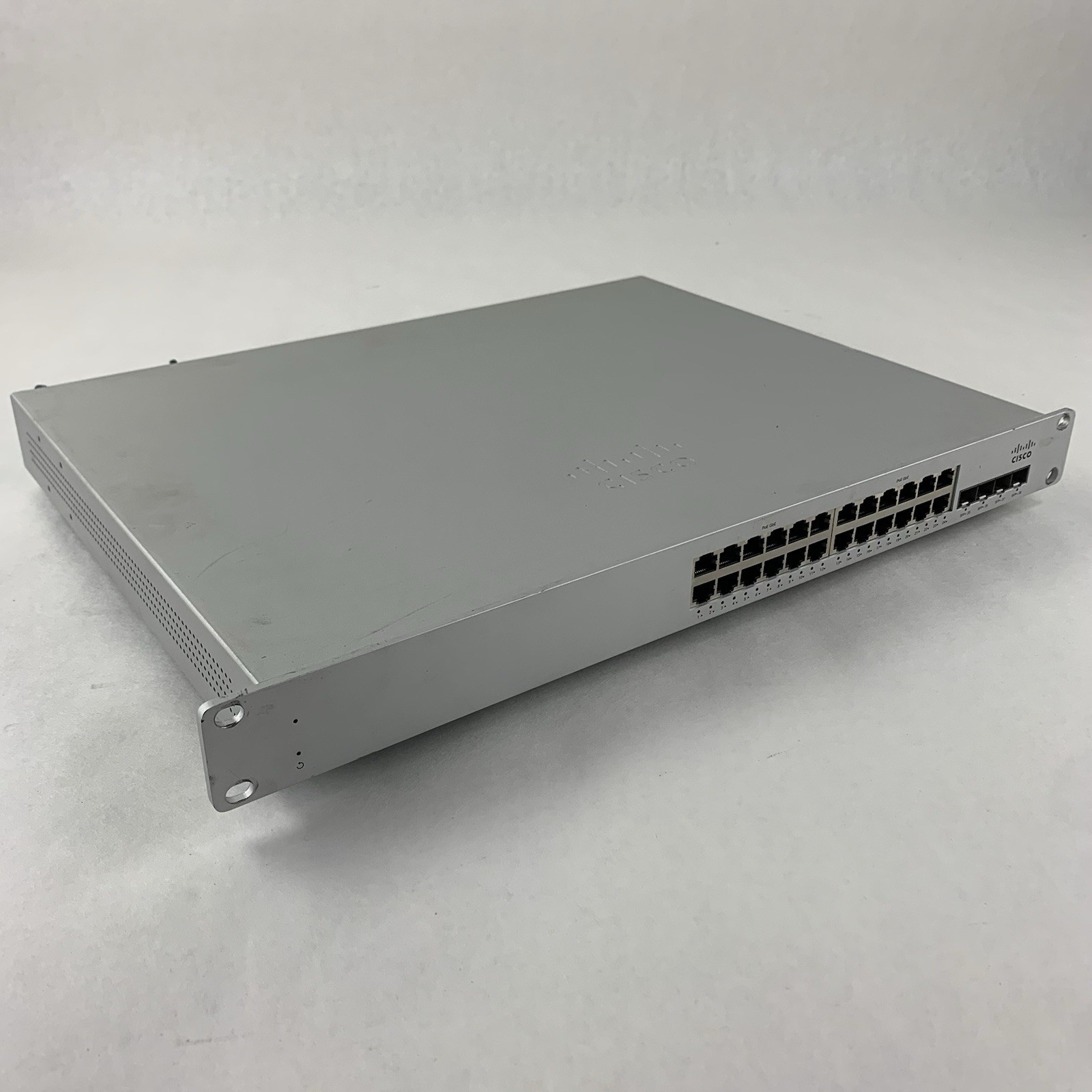 Cisco Meraki MS250-24P 24-Port Gigabit Switch Tested Reset Dented Cover