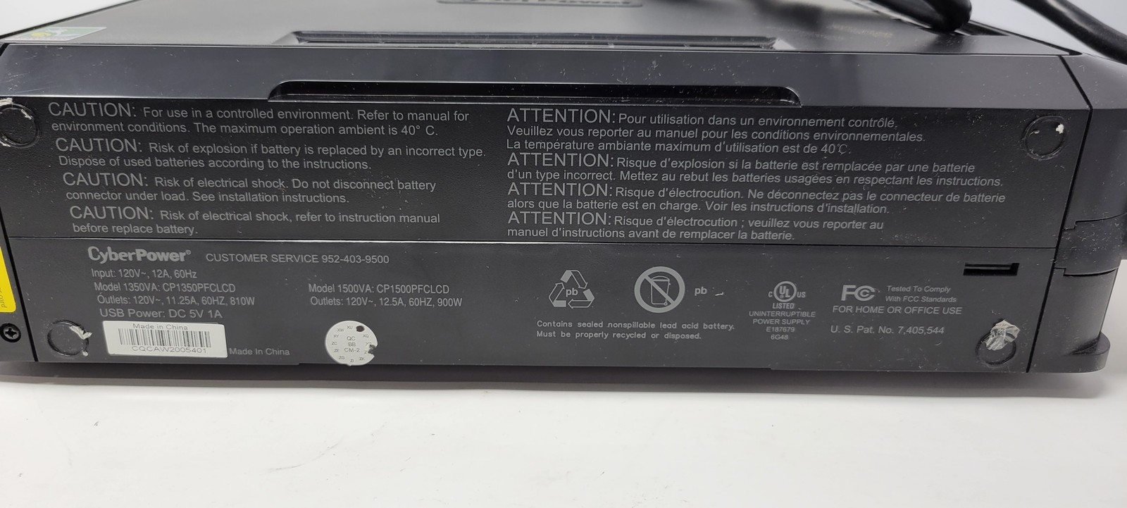 CYBERPOWER UNINTERRUPTIBLE POWER SUPPLY (UPS), ITE, - CP1500PFCLCD-NO-USB-C