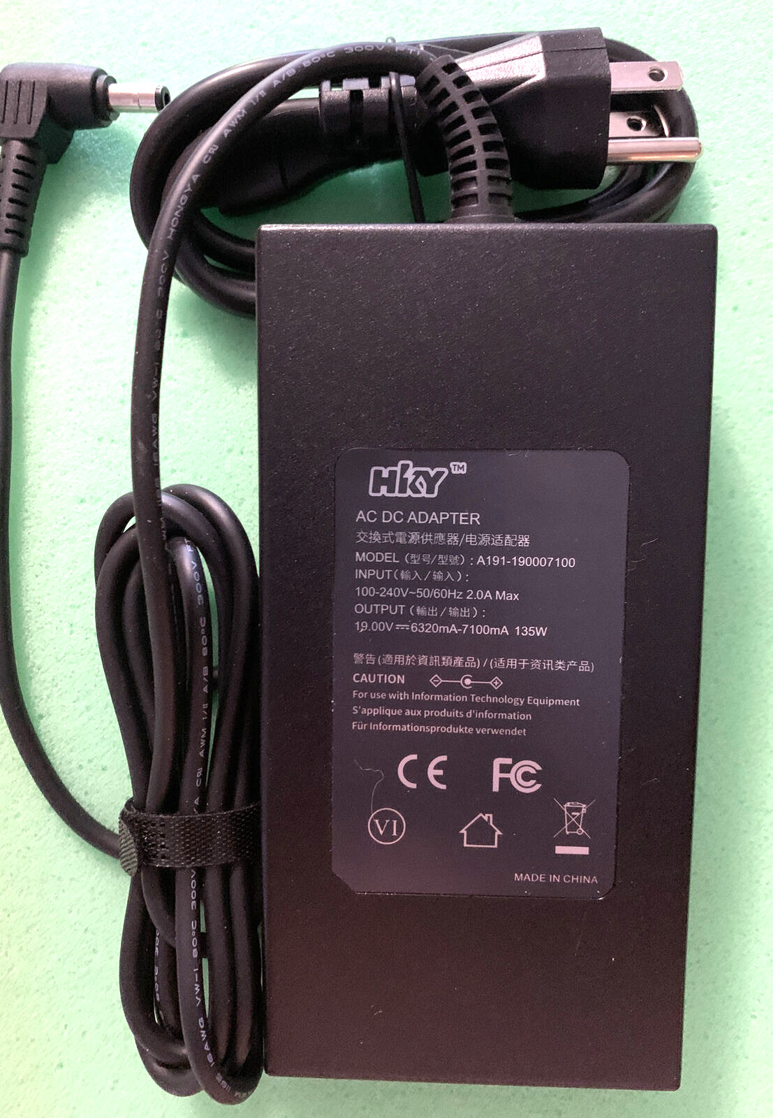 A191-1900008100 HKY AC Adapter 100-240v Charger  with adapter power source