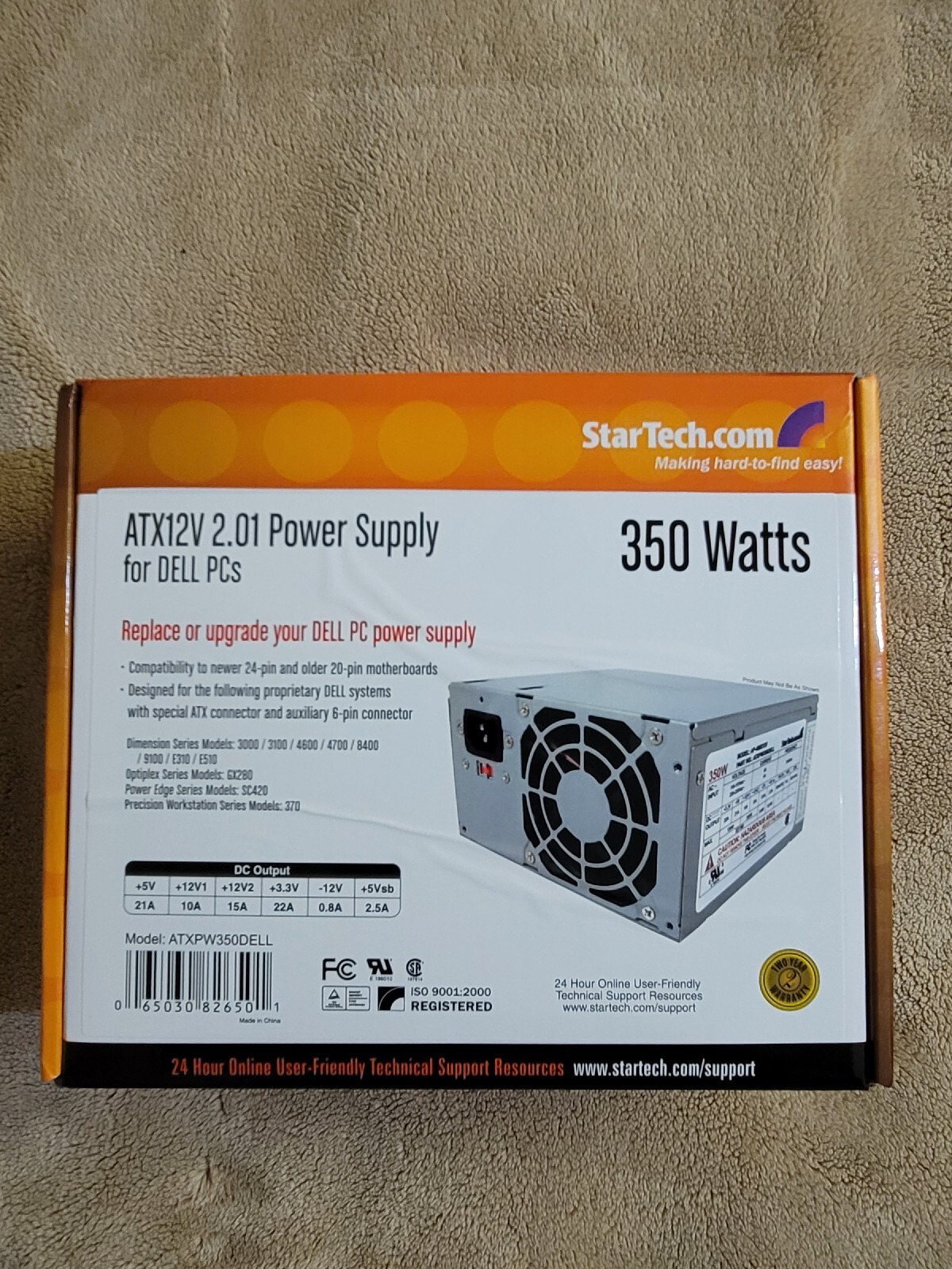 StarTech ATXPW350DELL 350 Watt ATX 12V 2.01 Power Supply