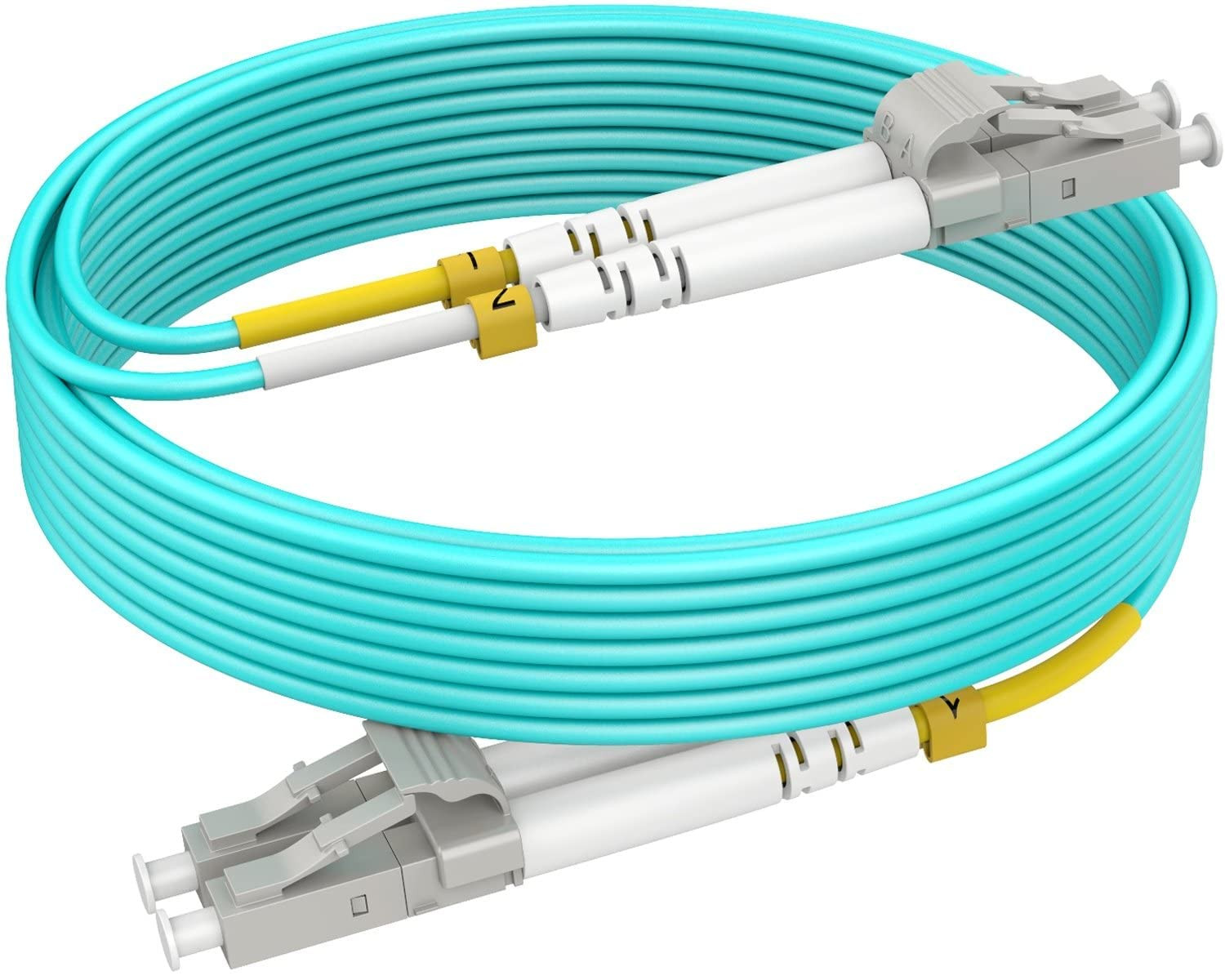 15M(50Ft) OM4 LC LC Fiber Patch Cables MMF Multimode, Options 0.2M~153M, Fiber O