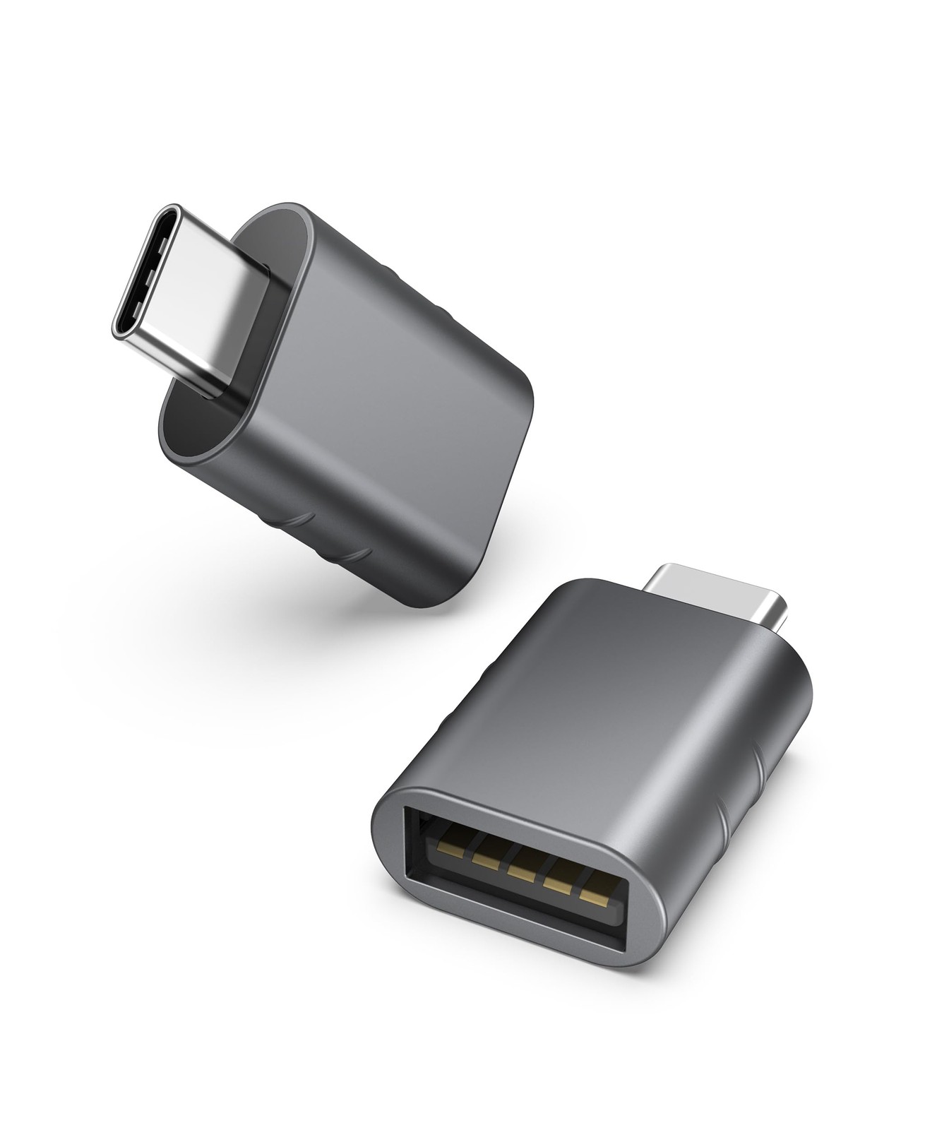 2 Pack USB C Adapter Space Grey Compact Converter