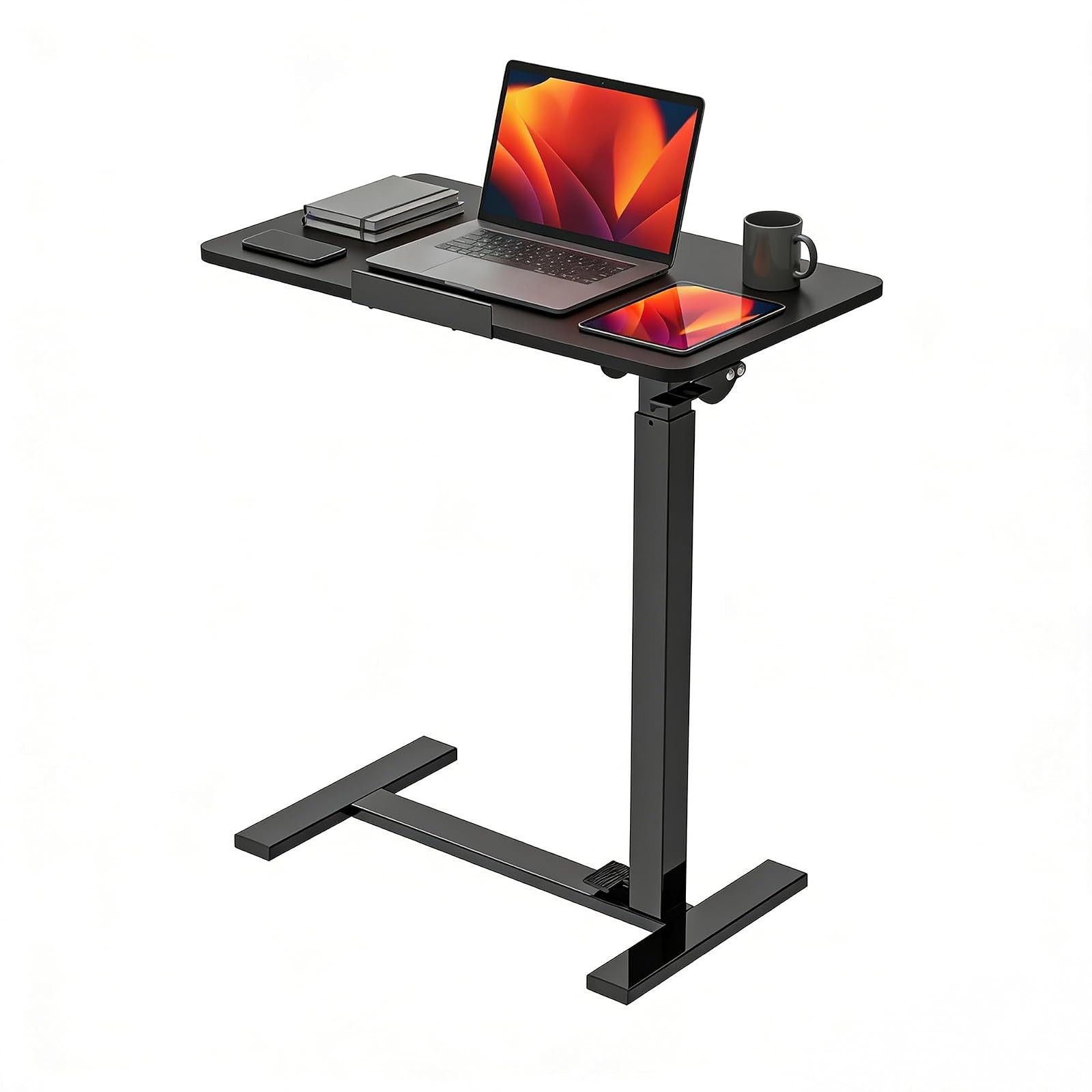 DUMOS Standing Desk Wheels Height Adjustable Computer Pneumatic Lift