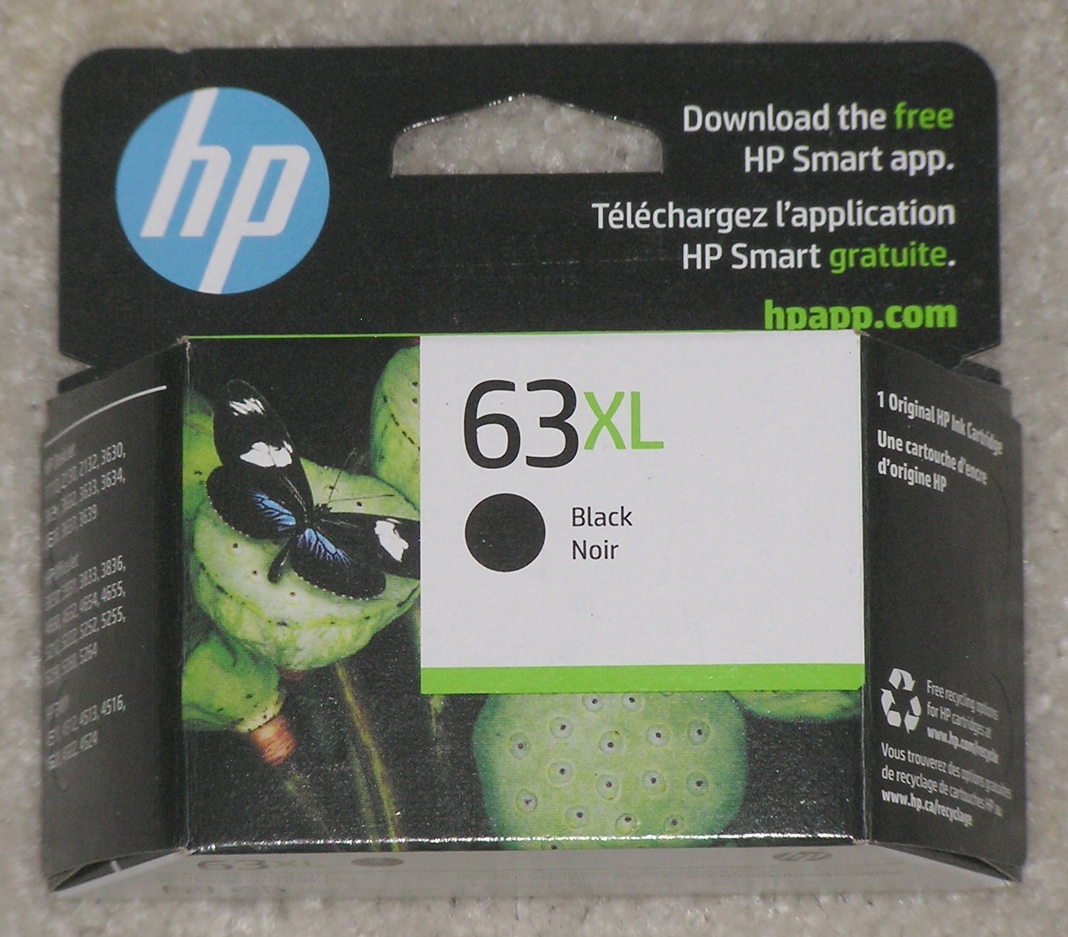 2024 Genuine OEM HP 63XL Black Ink Tank Print Cartridge F6U64AN Sealed Box