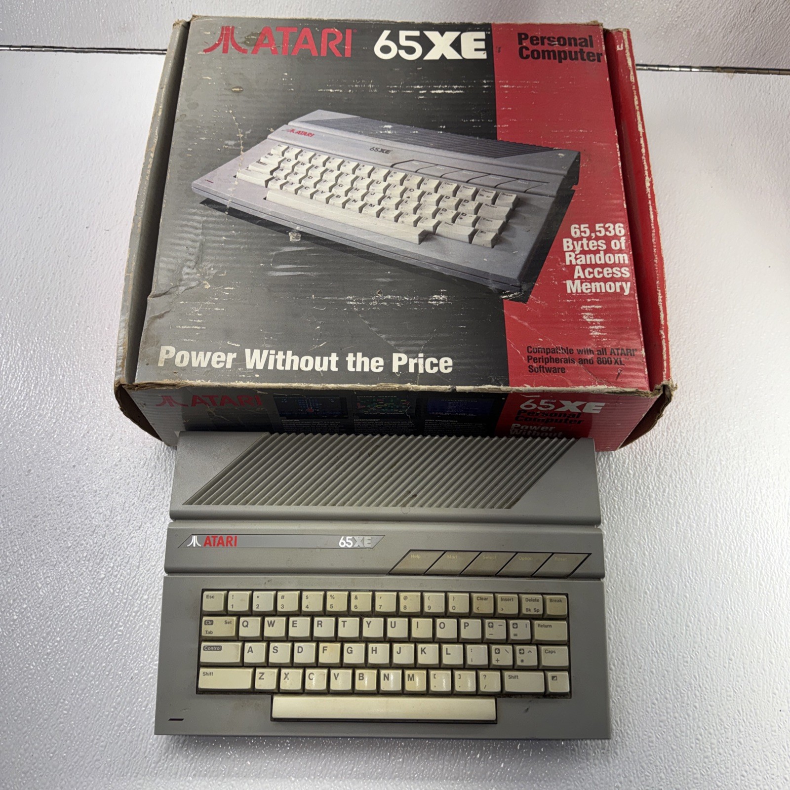 Atari 65XE Personal Computer UNTESTED w/ Original Power Supply & Box