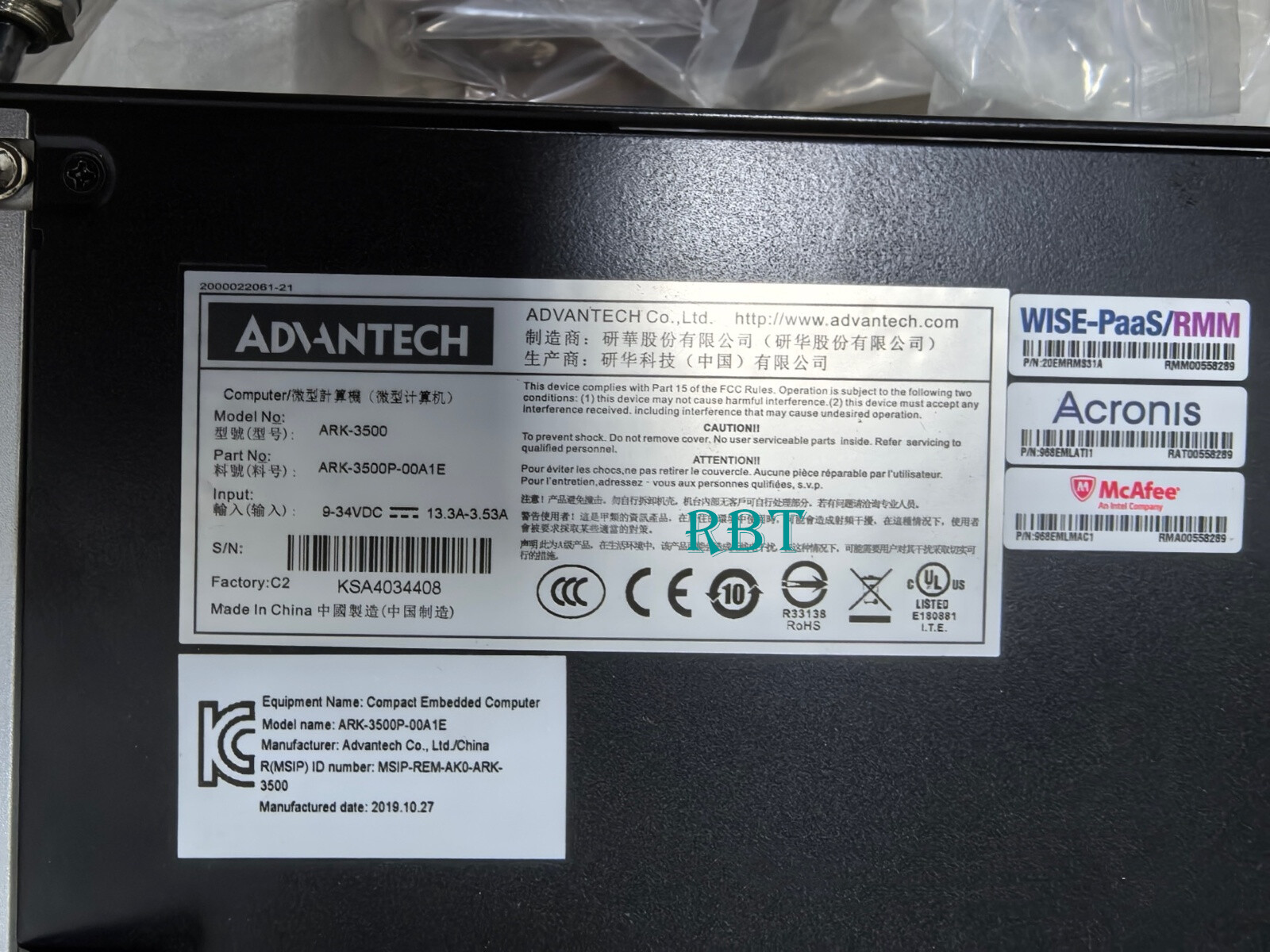 ADVANTECH ARK-3500P-00A1E Industrial Control brand new shipping Via DHL/Fedex