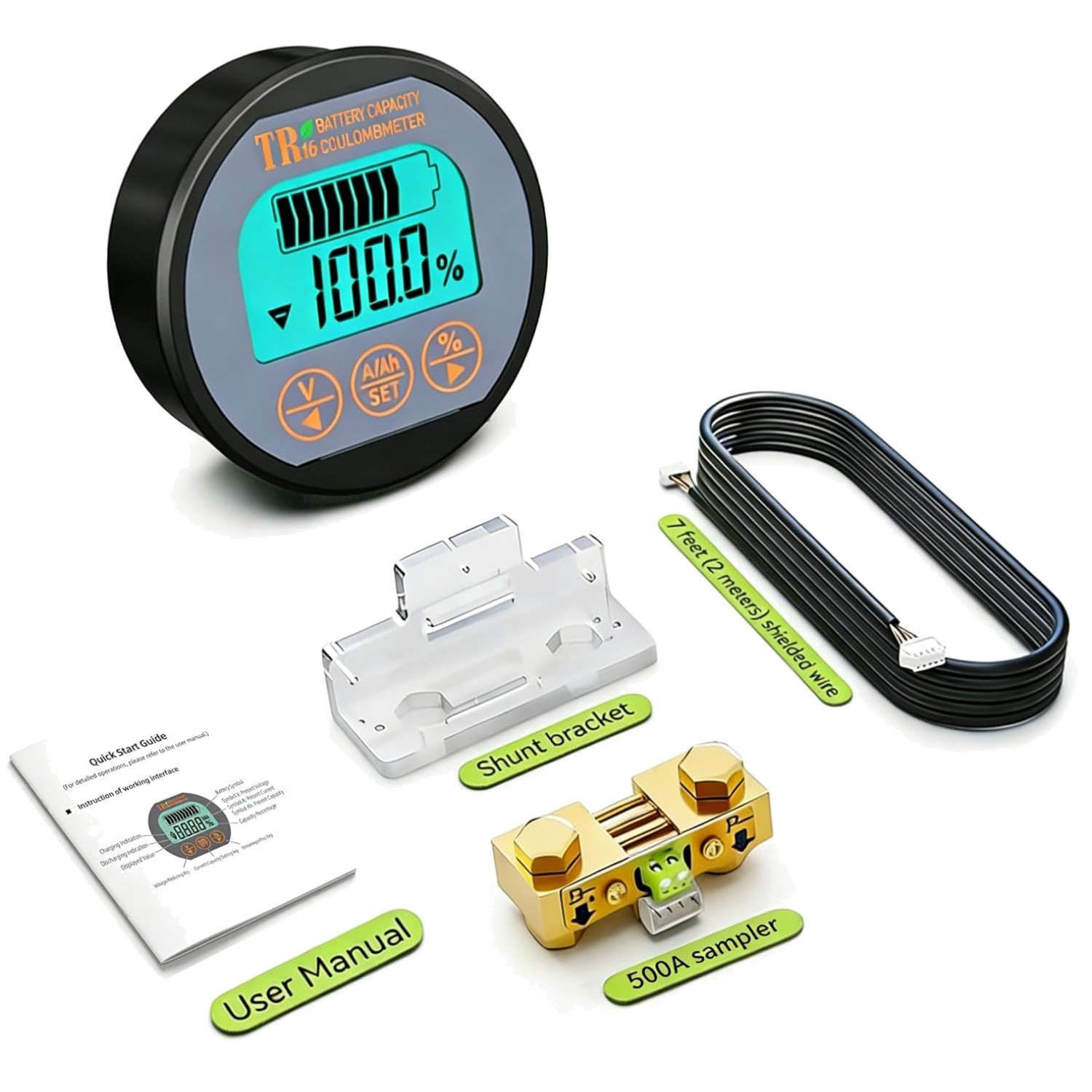 Universal Voltage Current Meter - Battery Monitor with Shunt