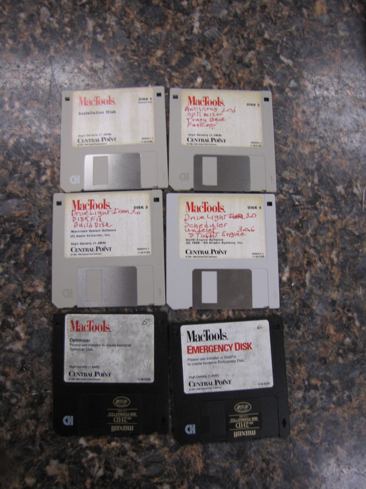 6x Vintage MacTools 3.0 Software 3.5” Disks Floppy Disks For Macintosh -MR27