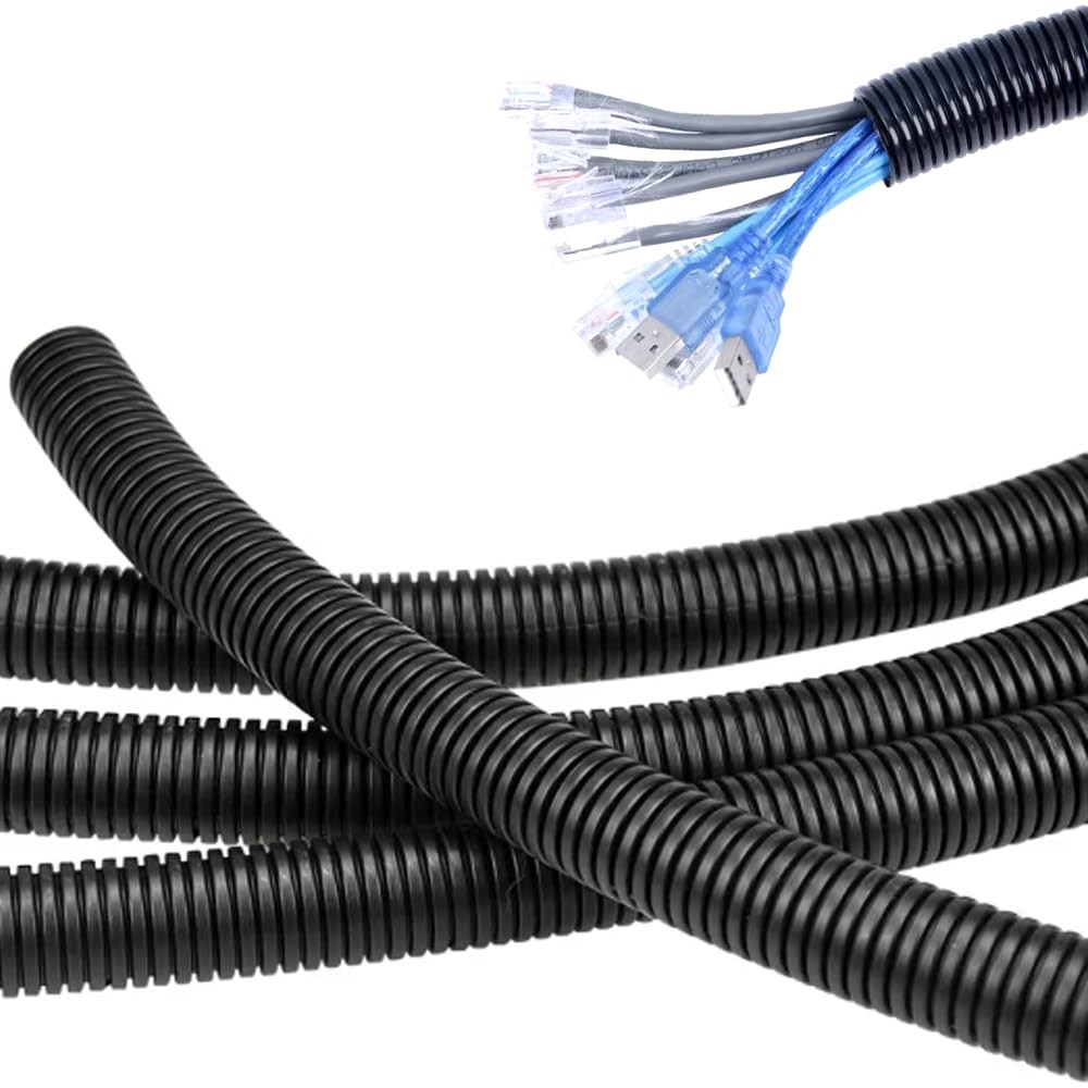 32 FT 3/4 inch Split Wire Loom Tubing Wire Conduit,Flexible Wire Covers Cord Pro