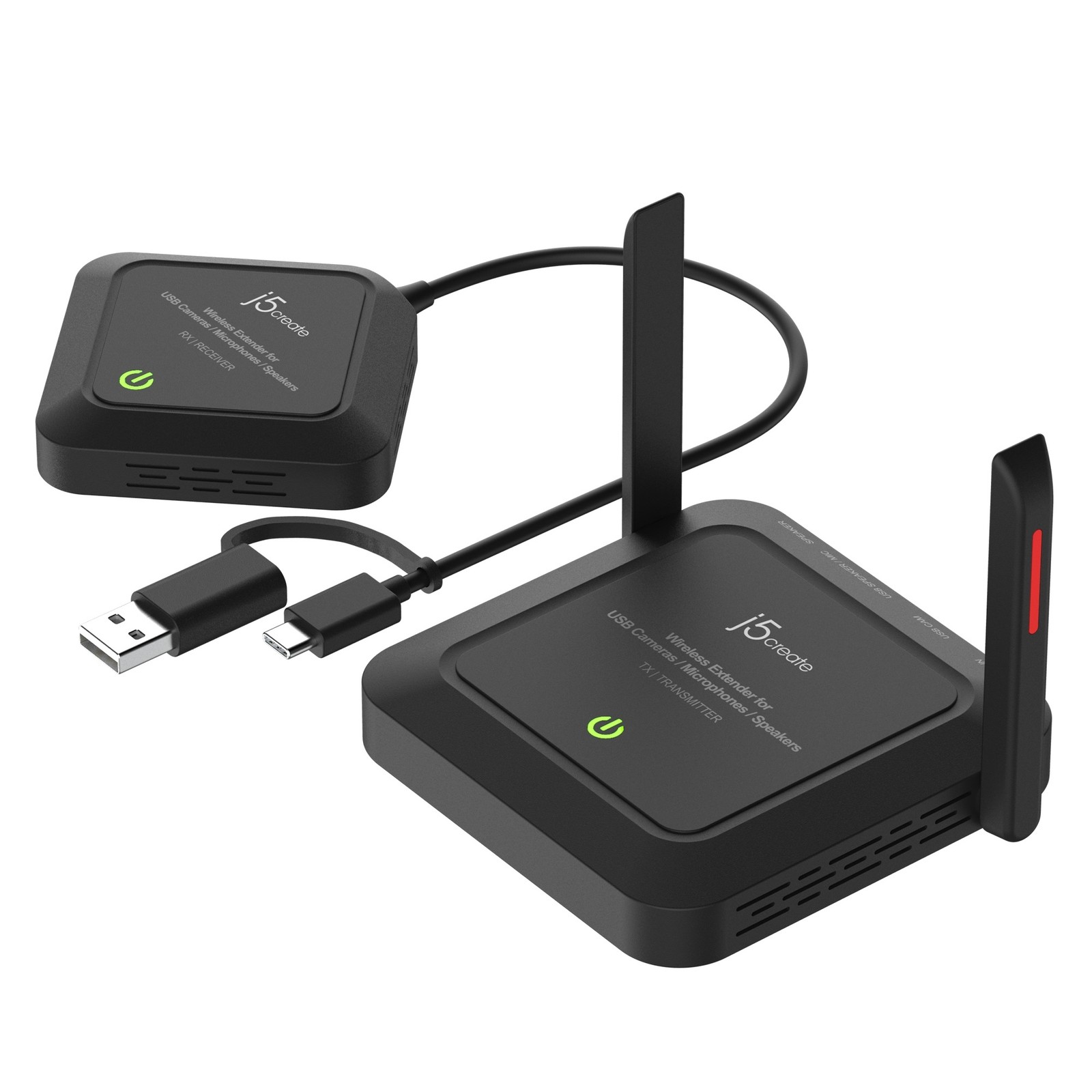 j5create JVW120 Wireless USB Camera Microphone Speaker Extender - Black