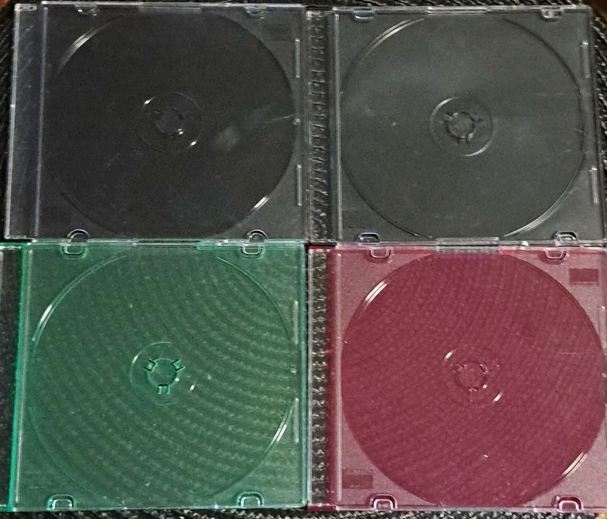 600+ Slimline CD Jewel Case Single Plastic Case Clear Black + Mixed Colors