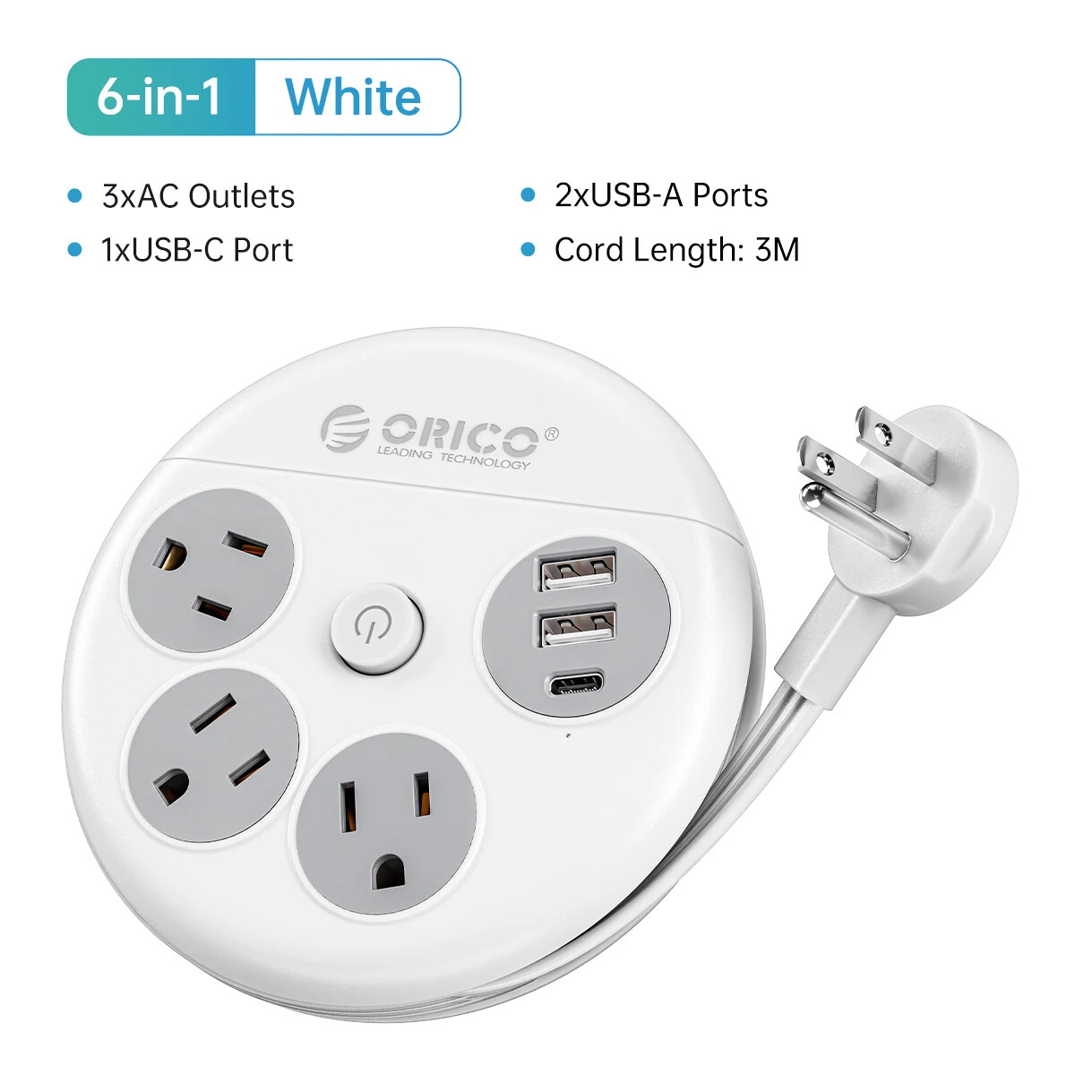 Flat Extension Cord Flat Plug Power Strip, 2 AC Outlets 3 USB CHARGER 4 FT cord