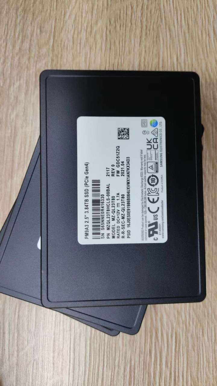 Samsung 3.84TB SSD PM9A3 PCle Gen4 MZ-QL33T80 PCIE MZQL23T8HCLS-00B7C/BAL