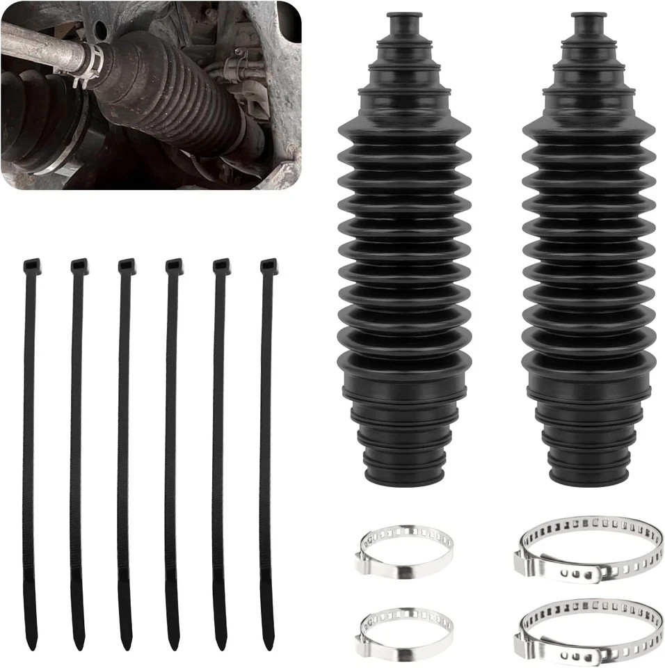 2PCS Universal Multi-Size Adjustable Inner Tie Rod Rack and Pinion Boot Kit
