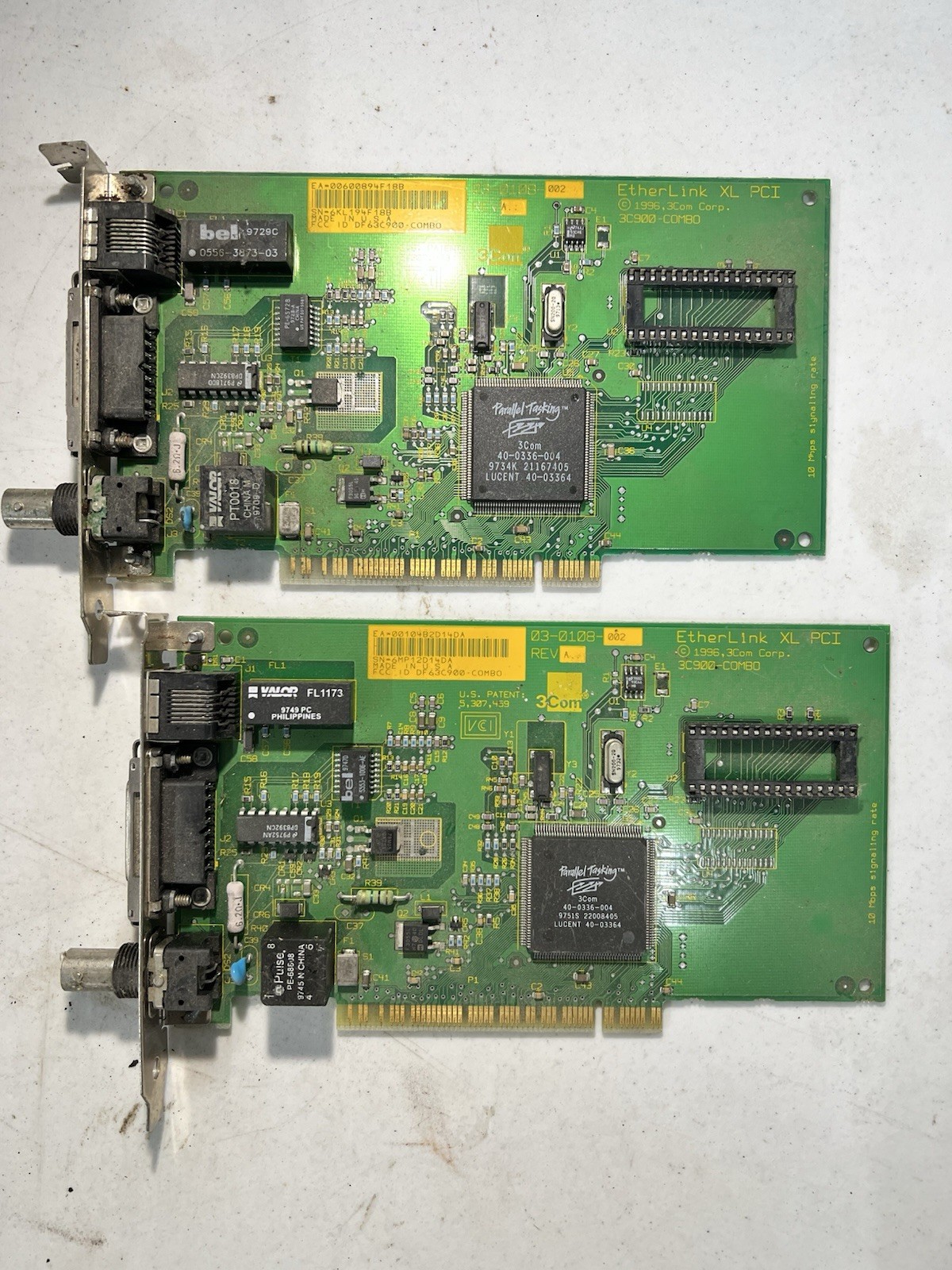 3Com EtherLink XL 3C900-COMBO PCI Ethernet Card RJ45 BNC AUI 10Mbps Working Pull