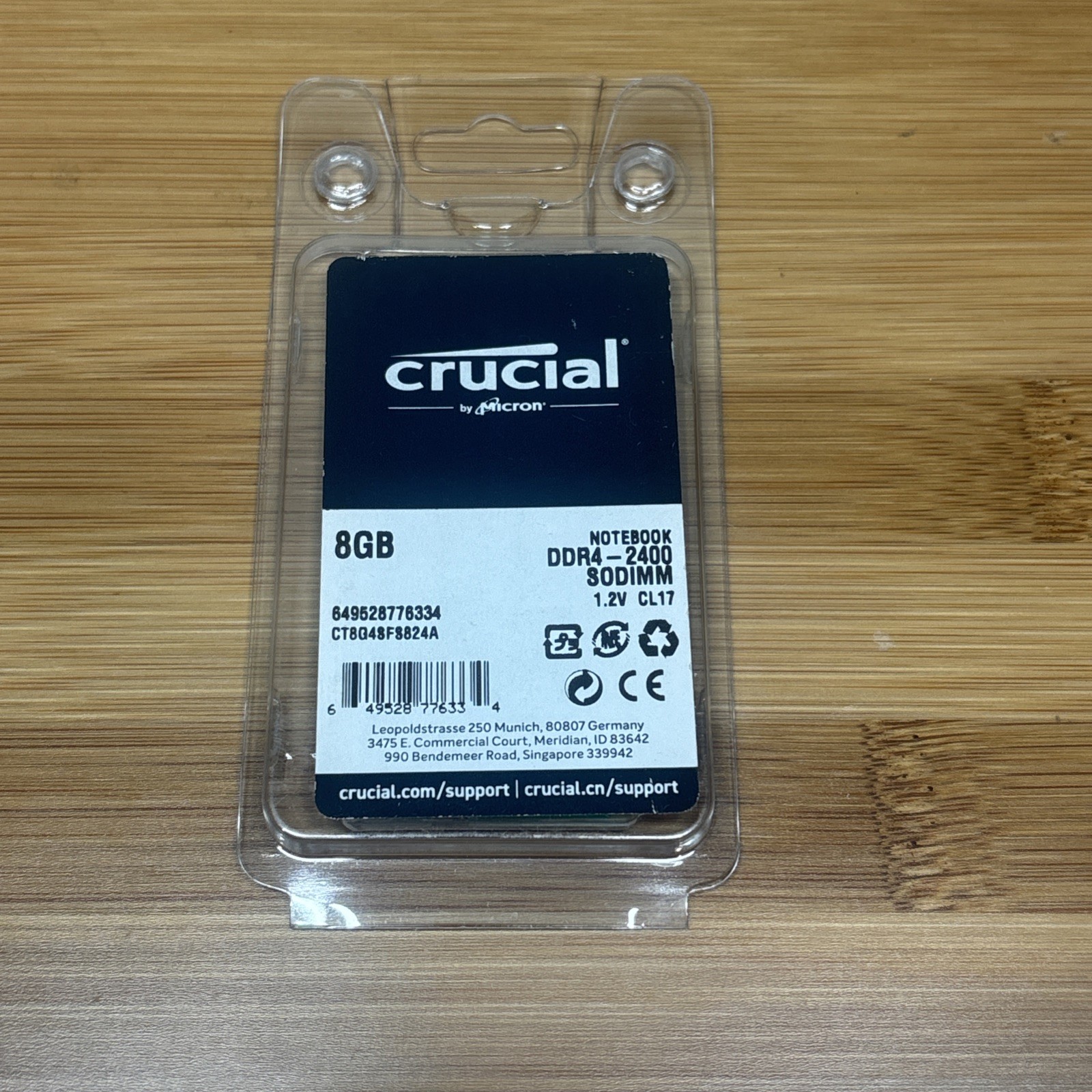 Crucial 8GB DDR4-2400 SODIMM Laptop RAM Memory CT8G4SFS824A New