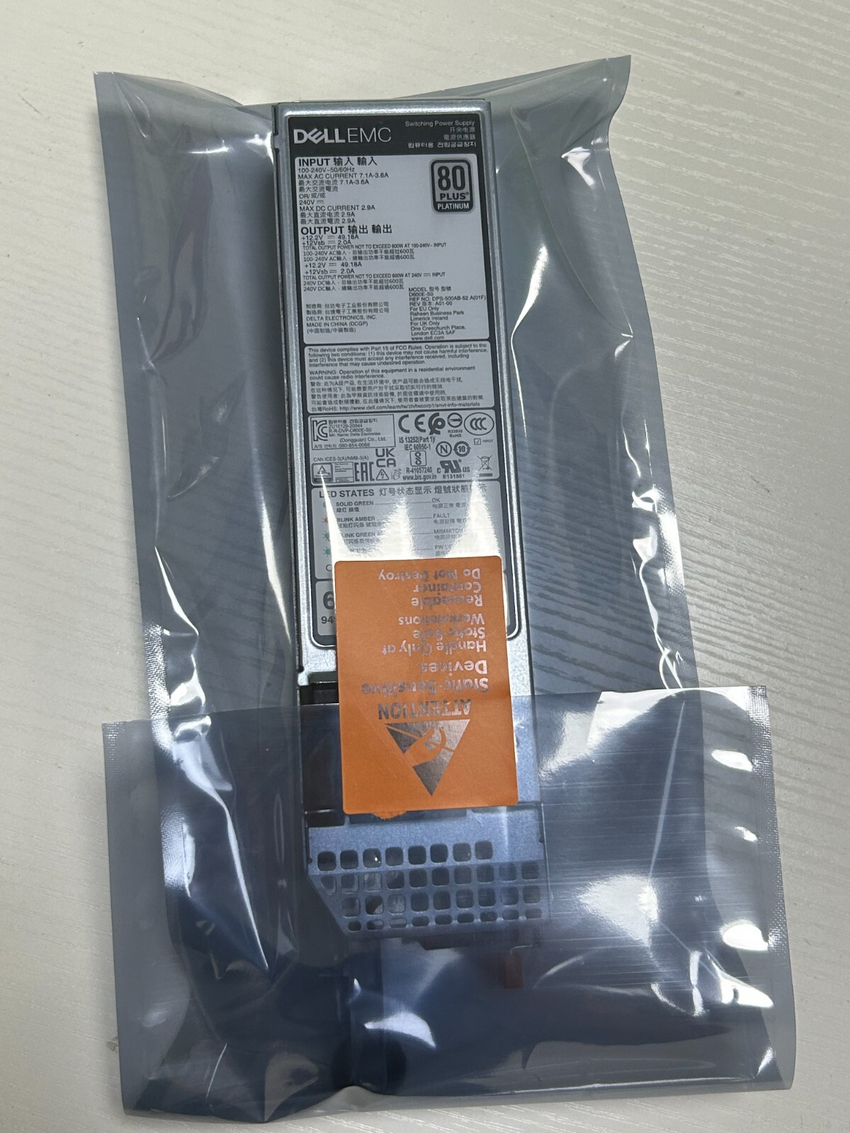Dell 03THTT R450 R650 R750 600W For L600E-S1 Y20HJ 0Y20HJ 3THTT