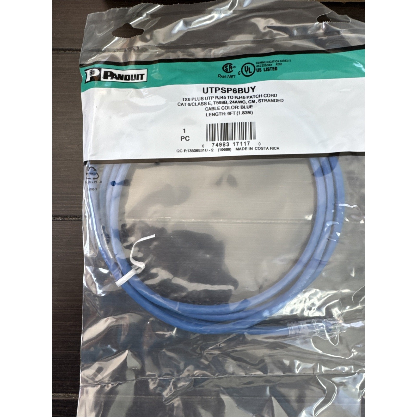 Panduit UTPSP6BUY Cat6 Network Modular Booted Patch Cable, 6 Ft Box of 10