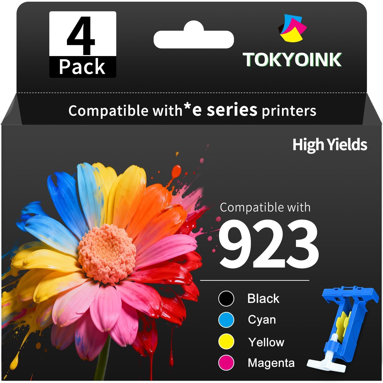 TOKYOINK 923 923e 923XL Ink Cartridges 4 Pack for HP 8135e No Chip
