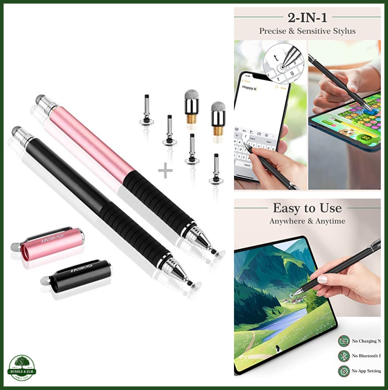 MEKO Universal Stylus,[2 in 1 Precision Series] Disc Stylus Touch Screen Pens fo
