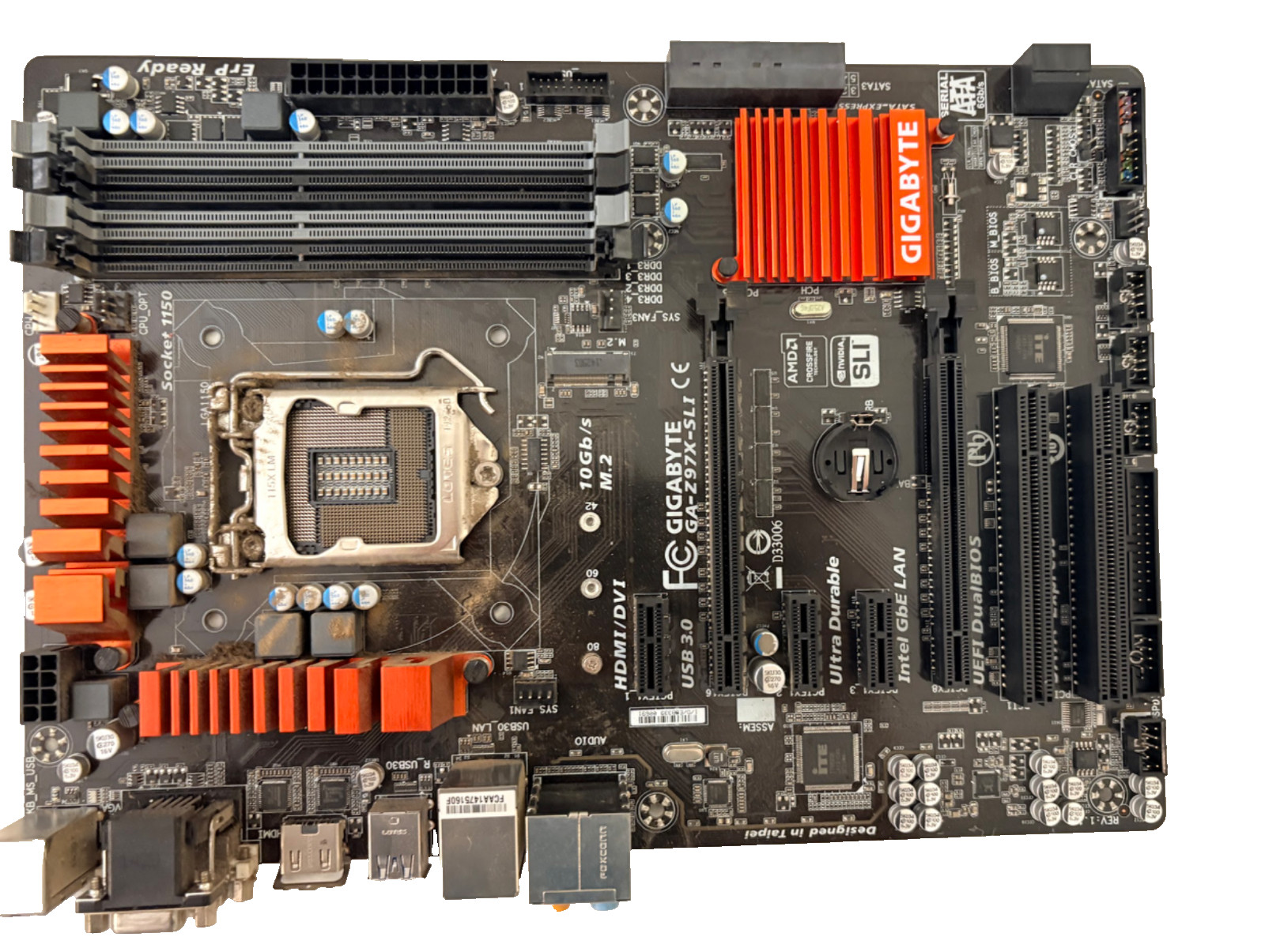 Gigabyte GA-Z97X-SLI LGA1150 Z97 ATX DDR3 Motherboard Untested For Parts/Repair
