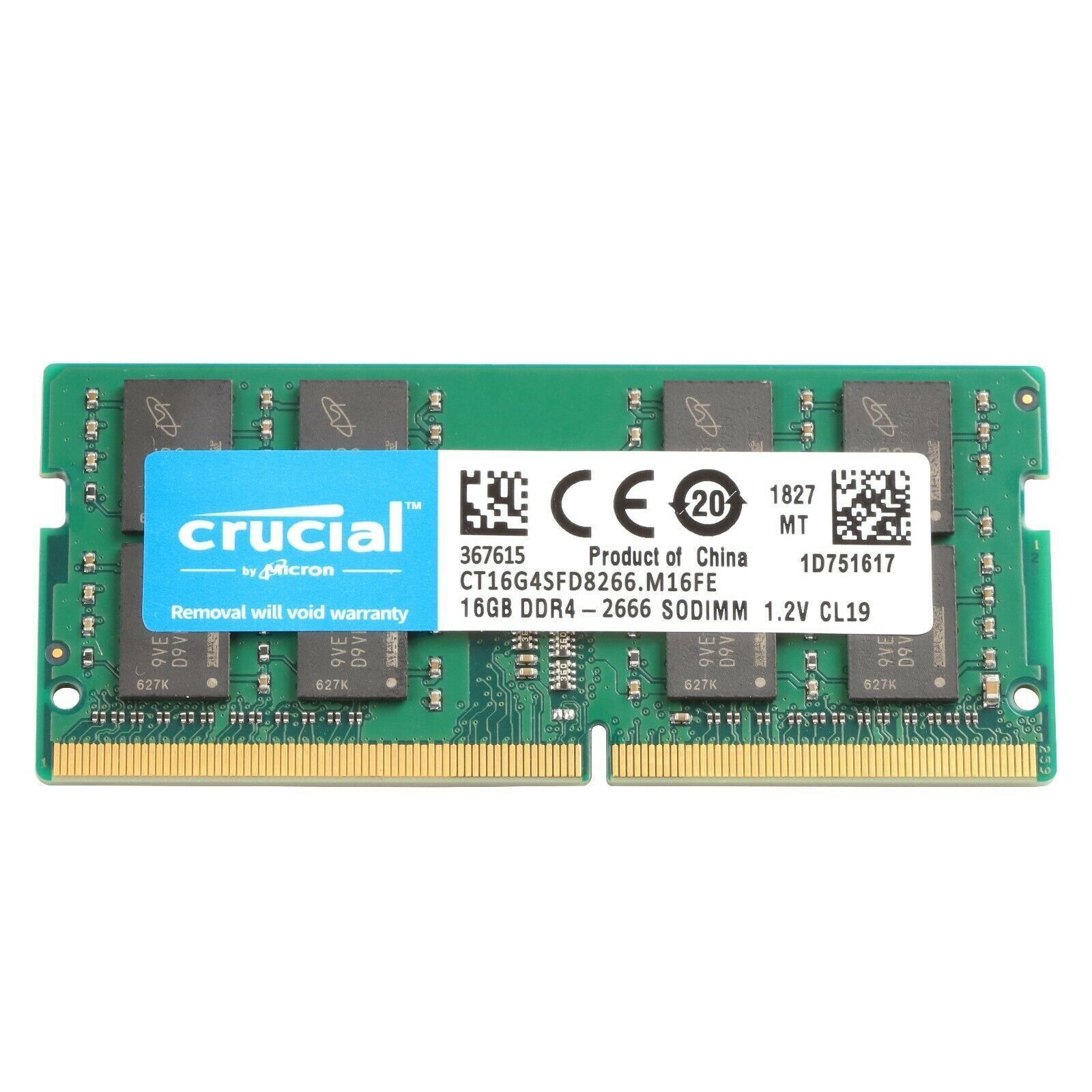 Crucial 16GB DDR4 2666 PC4-21300 Laptop SODIMM 260Pin Notebook Memory RAM 1x 16G