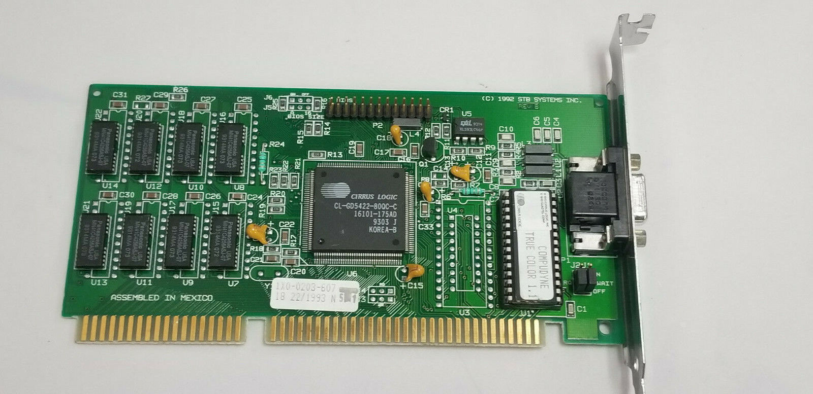 Cirrus Logic GD5424 ISA 1MB VGA Video Card DOS Retro Gaming working #Y2D