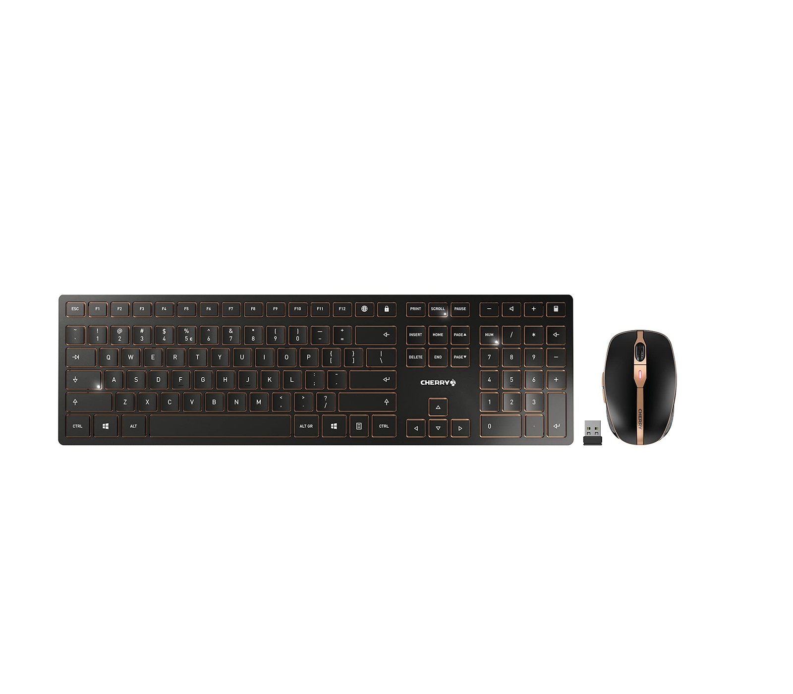 CHERRY DW 9100 SLIM, Wireless Desktop Set, EU Layout (QWERTY), Bluetooth & 2.4 G