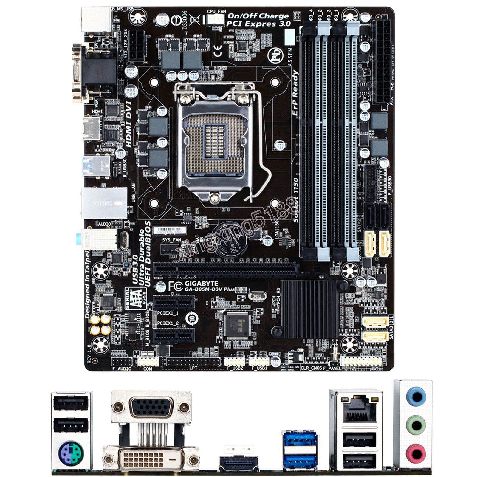 Gigabyte GA-B85M-D3V Plus for Intel Socket LGA 1150 Micro ATX Motherboard DDR3