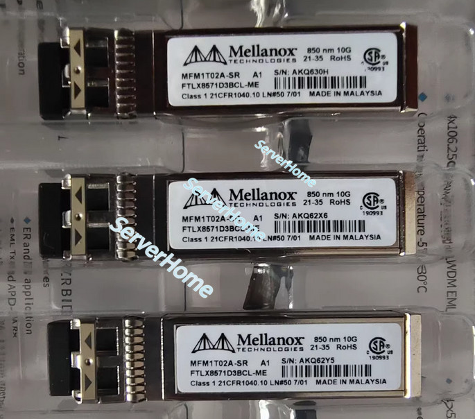 1Pcs Mellanox MFM1T02A-SR 10G SFP+ Multimode Transceiver-