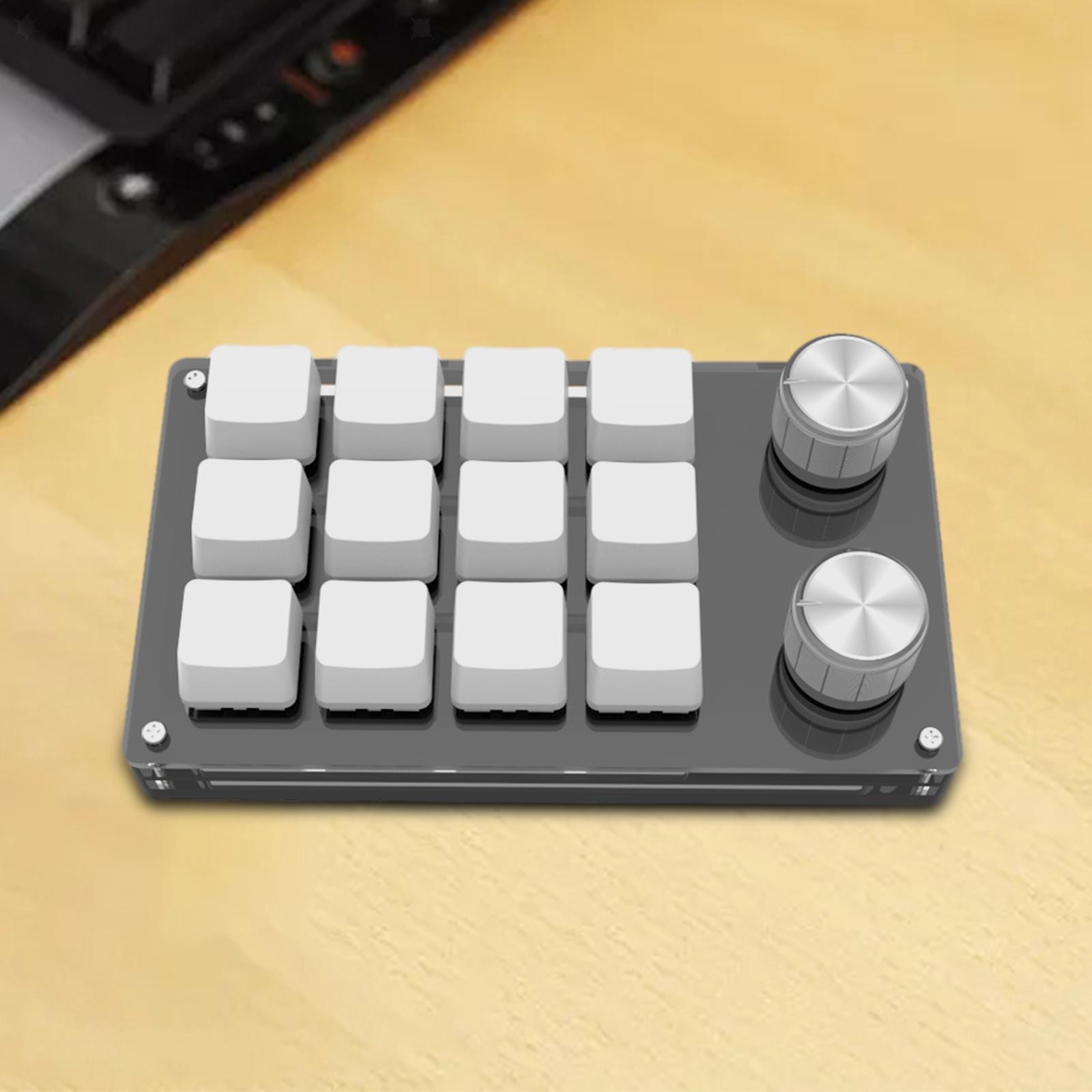 USB Knob design Mini 12-Key Mechanical Keyboard Programmable Keys Keypad c