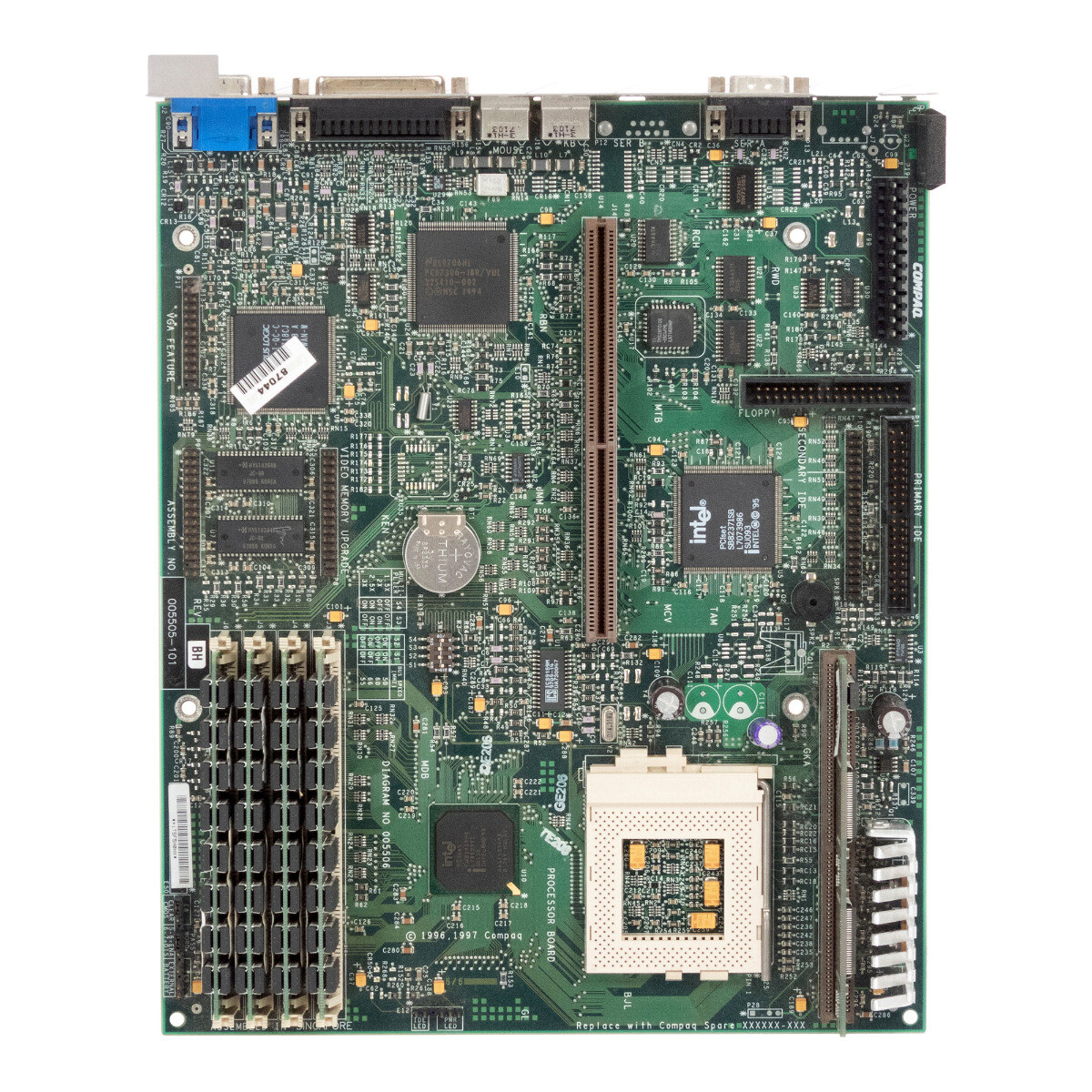 COMPAQ 005505-101 005507-001 SOCKET 7 SIMM + 128MB RAM + 256KB CACHE MOTHERBOARD